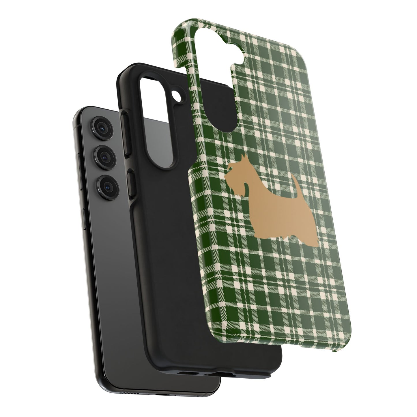 Scottish Terrier Phone Case, Tough Cases, Scottie Dog Phone Cover, Gift for Dog Lovers, Plaid Design