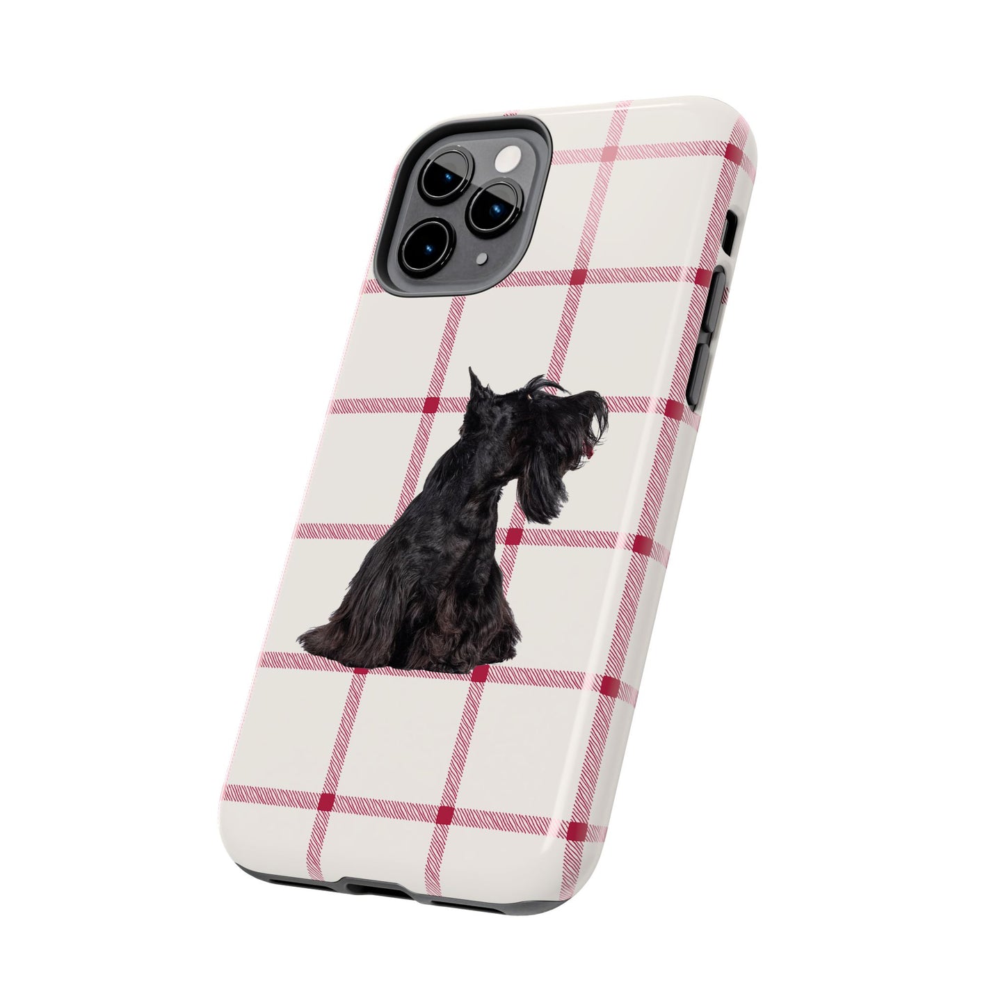 Scottish Terrier Phone Case, Tough Cases, Scottie Dog Phone Cover, Gift for Dog Lovers, Plaid Design