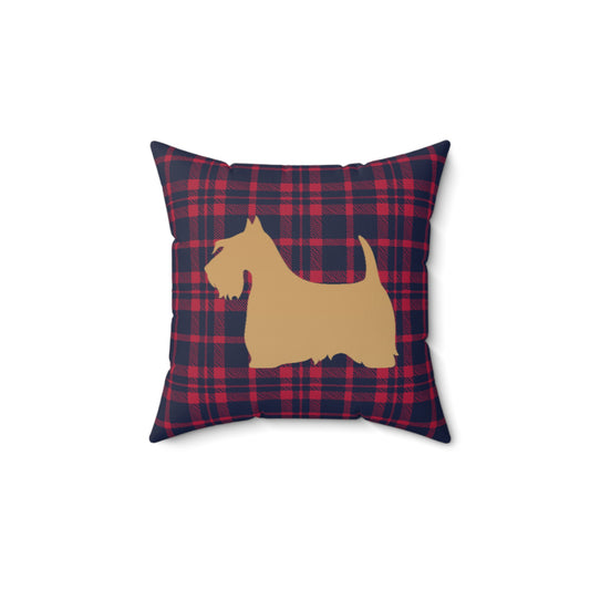 Scottish Terrier Faux Suede Pillow, Cozy Home Decor, Housewarming Gift, Pet Lover Gift, Holiday Accent Cushion