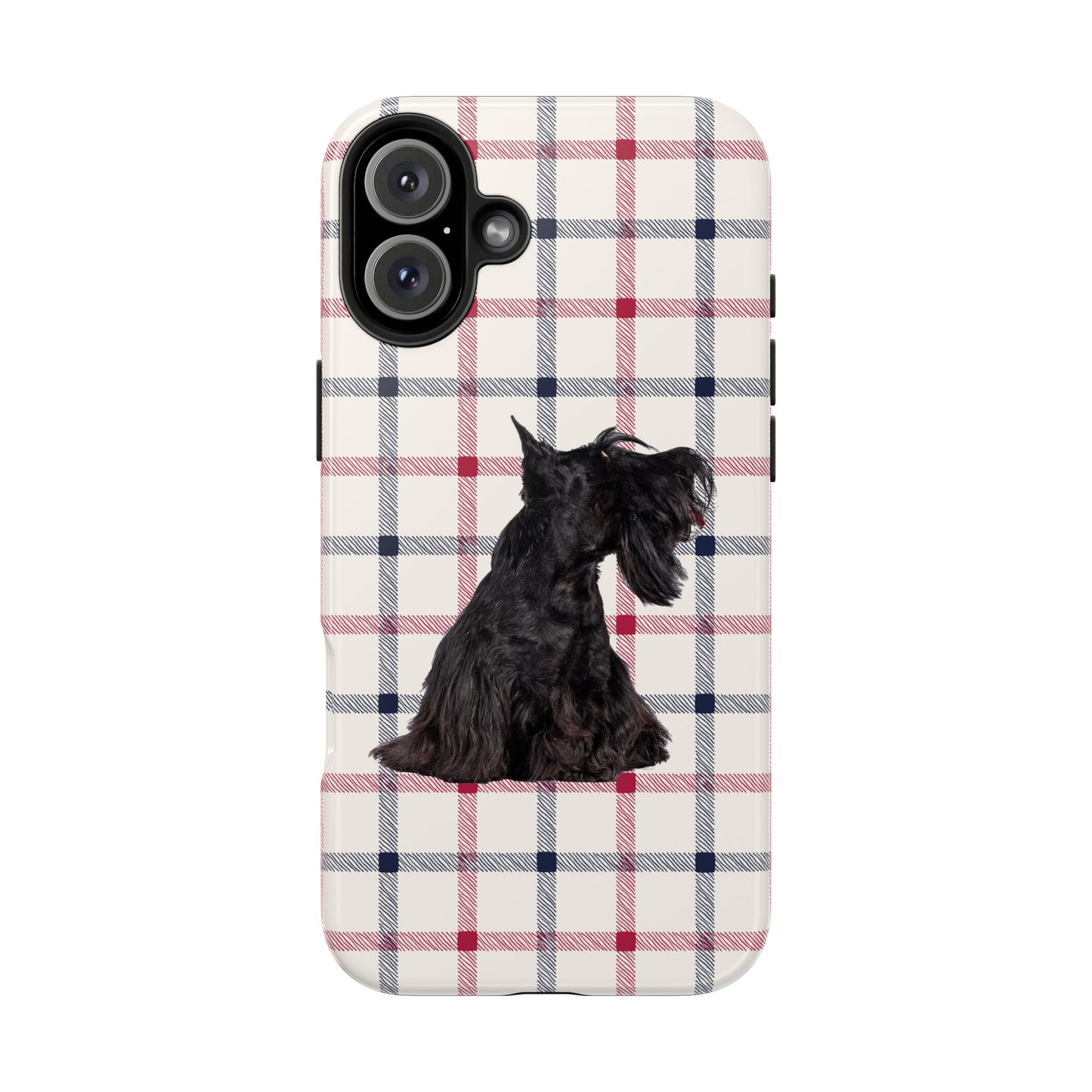 Scottish Terrier Phone Case, Tough Cases, Scottie Dog Phone Cover, Gift for Dog Lovers, Plaid Design