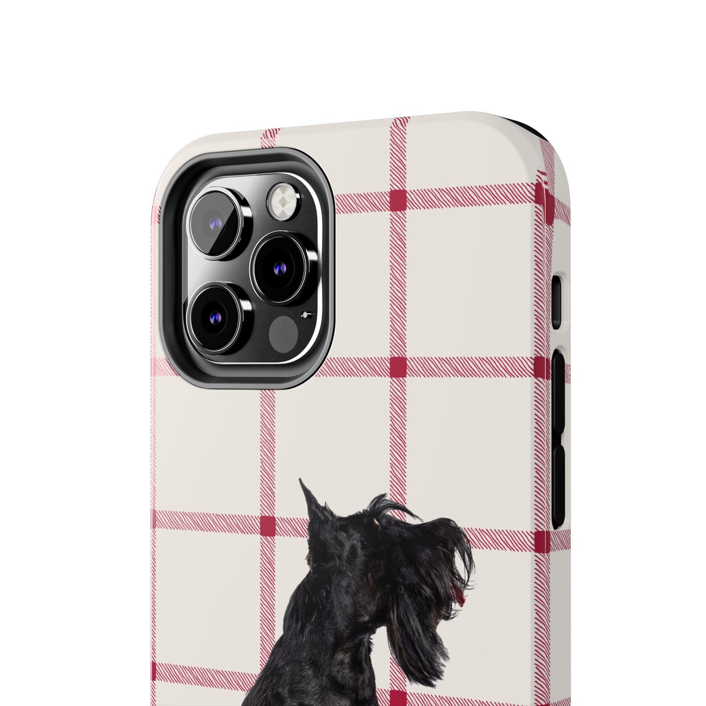 Scottish Terrier Phone Case, Tough Cases, Scottie Dog Phone Cover, Gift for Dog Lovers, Plaid Design