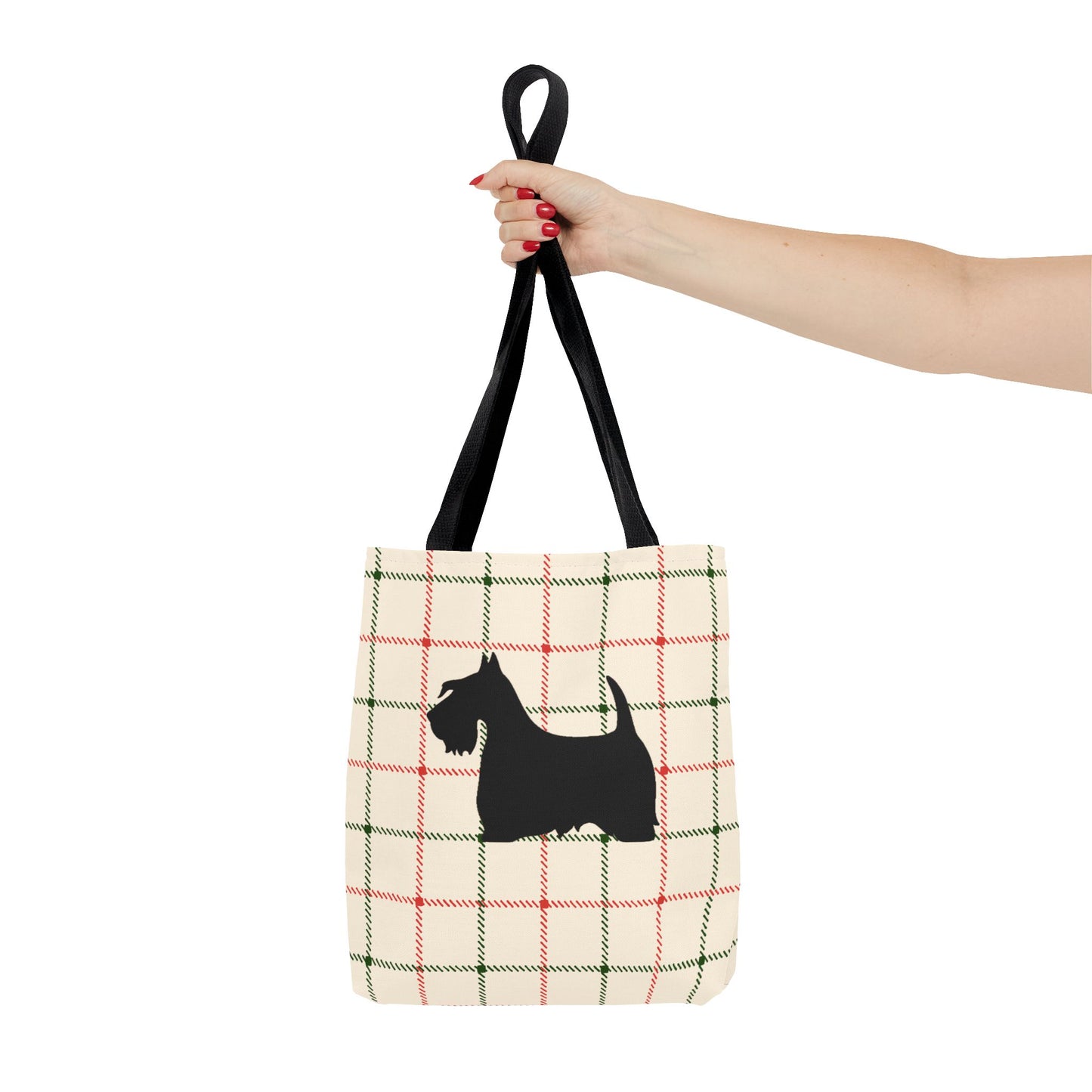 Plaid Scottish Terrier Tote Bag, Stylish Carryall for Pet Lovers, Perfect for Shopping, Beach Days, Teachers, Gifts, All-Occasion Bag