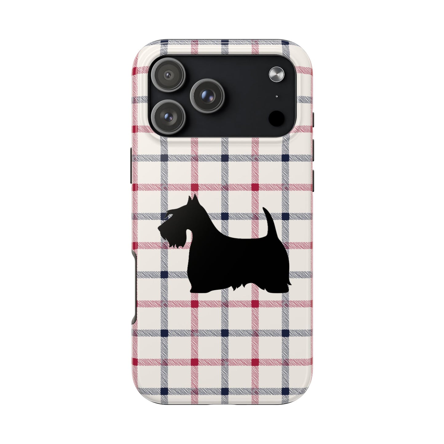Scottish Terrier Phone Case, Tough Cases, Scottie Dog Phone Cover, Gift for Dog Lovers, Plaid Design