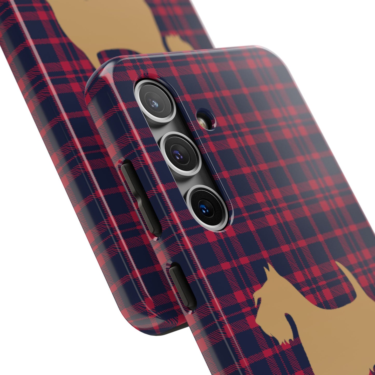 Scottish Terrier Phone Case, Tough Cases, Scottie Dog Phone Cover, Gift for Dog Lovers, Plaid Design