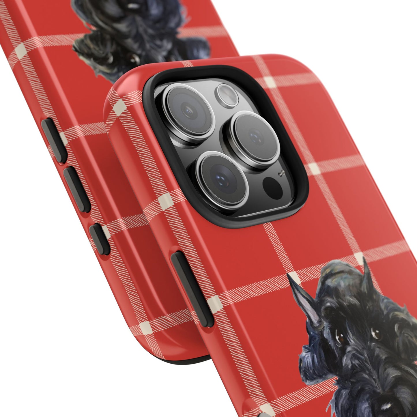 Scottish Terrier Phone Case, Tough Cases, Scottie Dog Phone Cover, Gift for Dog Lovers, Plaid Design