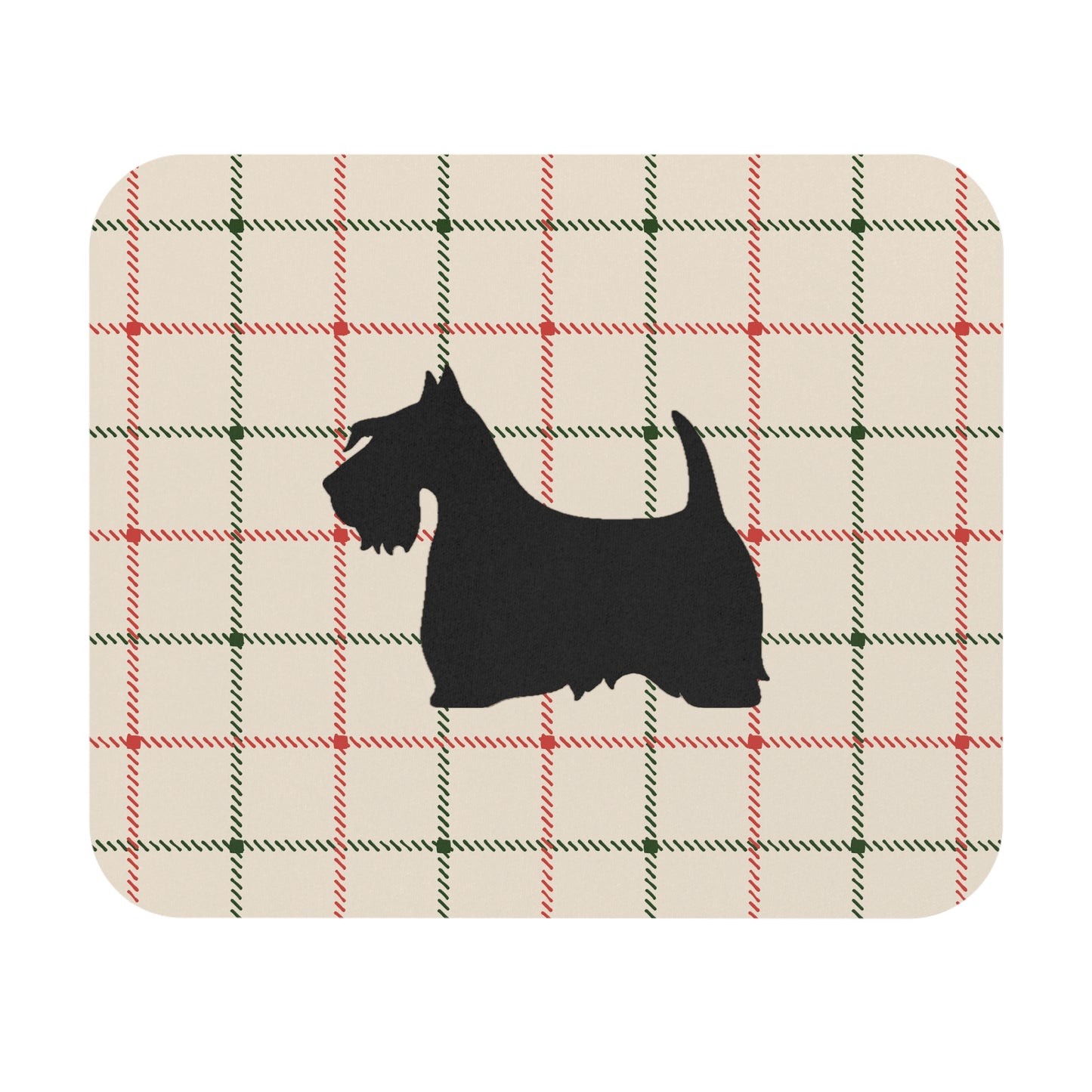 Scottish Terrier Plaid Dog Mouse Pad | Cute Dog Lover Gift | Office Decor | Stationery | Pet Themed Home Office Accessories | Animal Lover Merchandise
