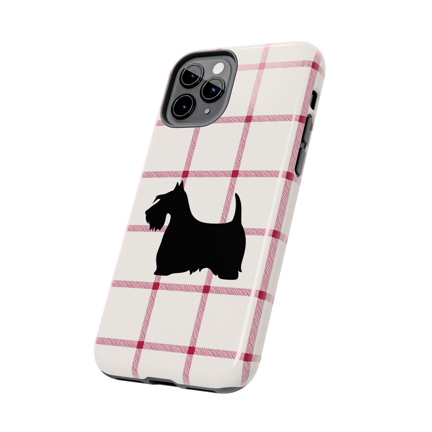 Scottish Terrier Phone Case, Tough Cases, Scottie Dog Phone Cover, Gift for Dog Lovers, Plaid Design