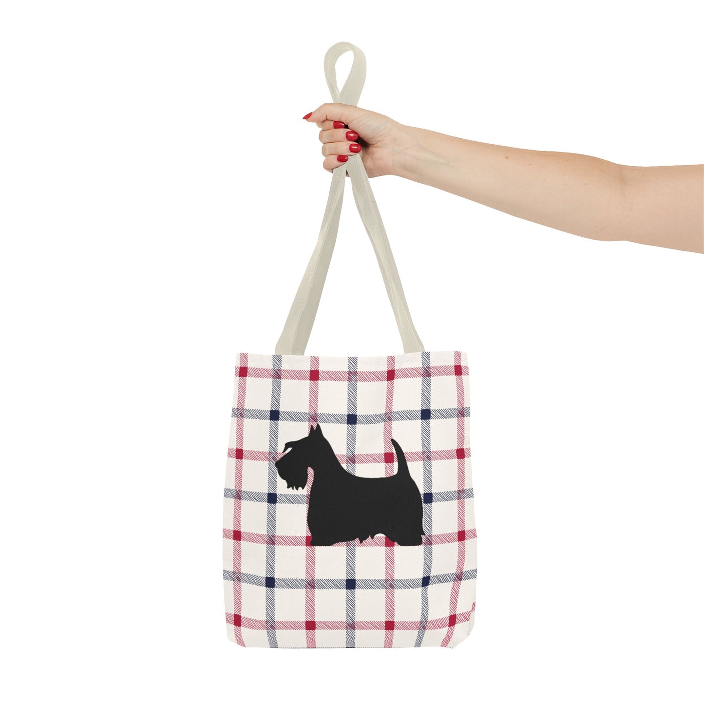 Plaid Scottish Terrier Tote Bag, Stylish Carryall for Pet Lovers, Perfect for Shopping, Beach Days, Teachers, Gifts, All-Occasion Bag