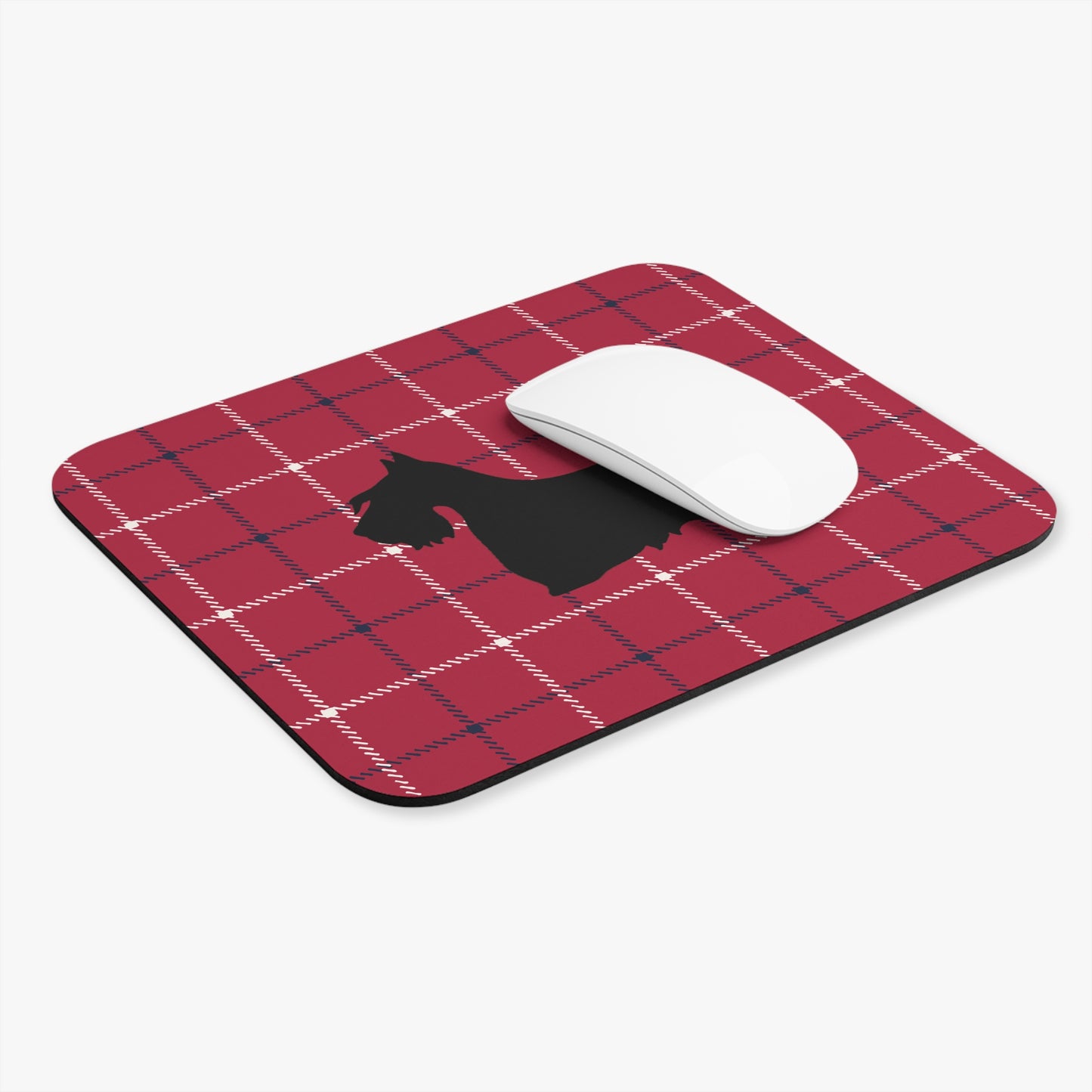Scottish Terrier Plaid Dog Mouse Pad | Cute Dog Lover Gift | Office Decor | Stationery | Pet Themed Home Office Accessories | Animal Lover Merchandise