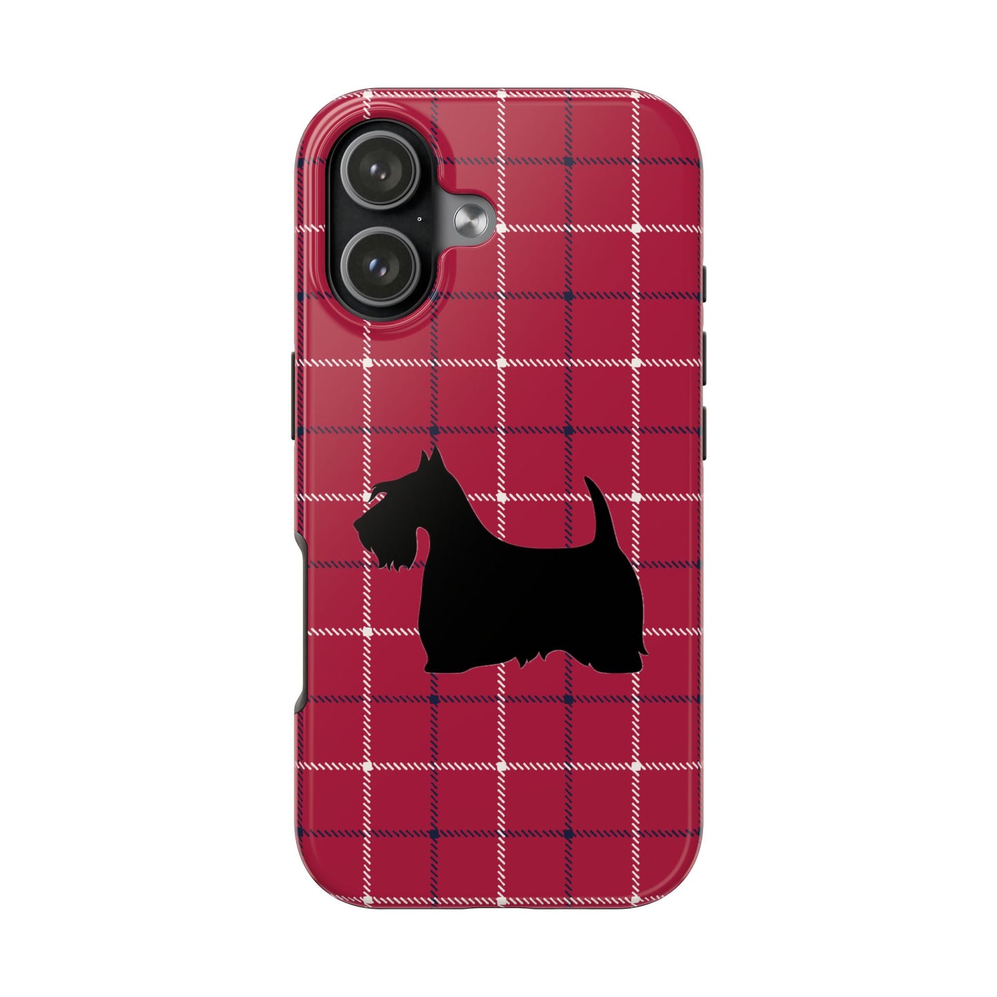 Scottish Terrier Phone Case, Tough Cases, Scottie Dog Phone Cover, Gift for Dog Lovers, Plaid Design