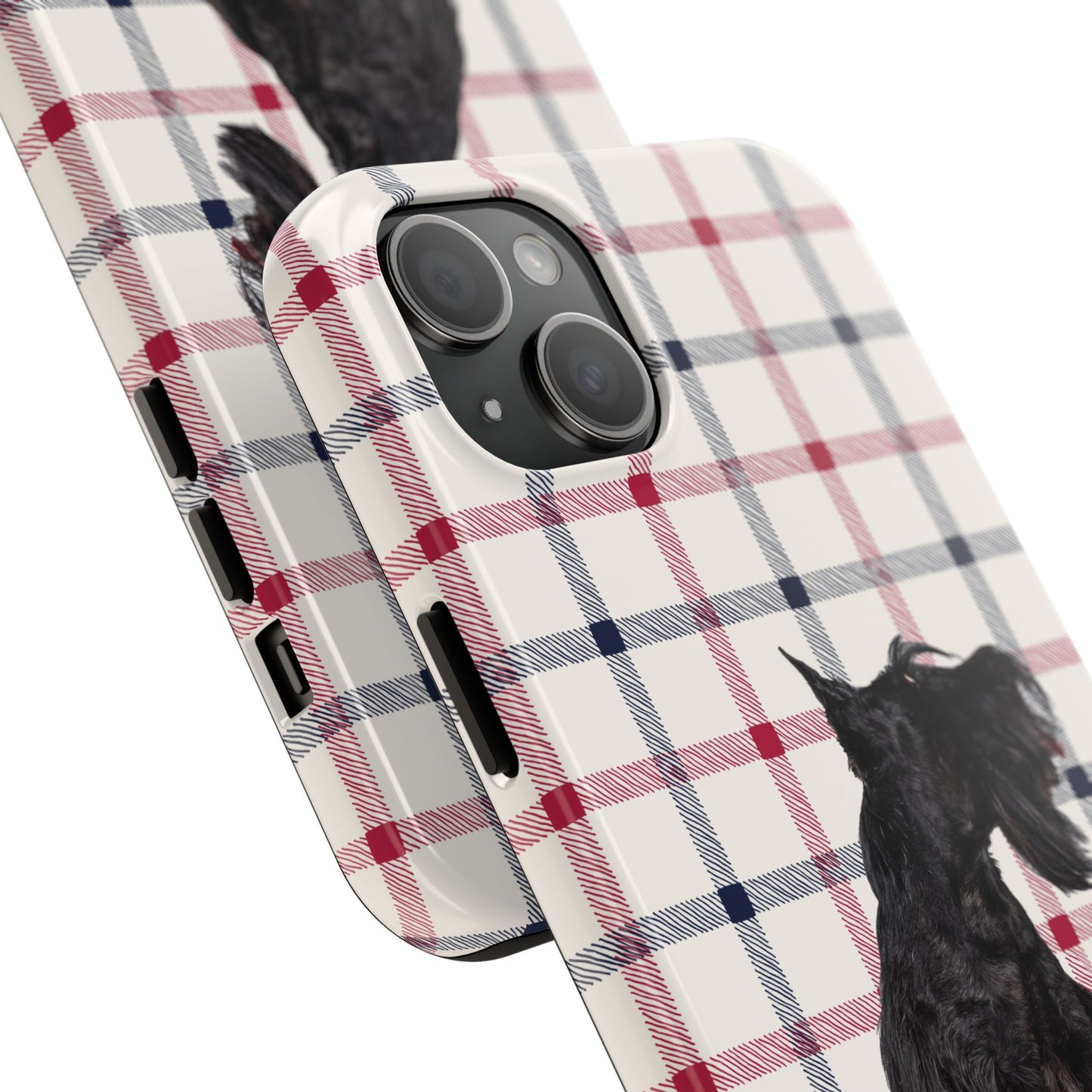 Scottish Terrier Phone Case, Tough Cases, Scottie Dog Phone Cover, Gift for Dog Lovers, Plaid Design