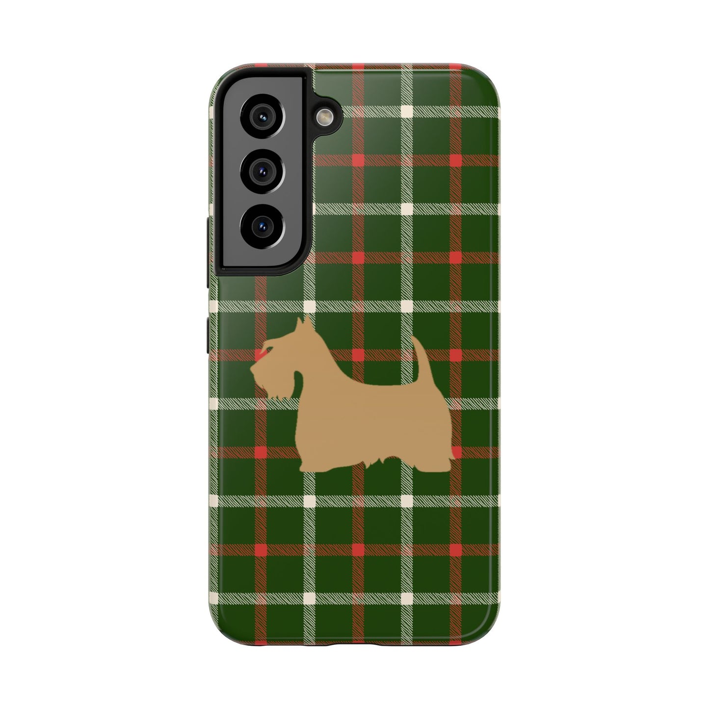 Scottish Terrier Phone Case, Tough Cases, Scottie Dog Phone Cover, Gift for Dog Lovers, Plaid Design
