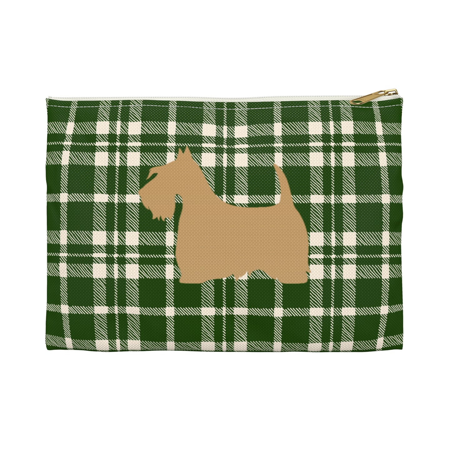 Scottish Terrier Accessory Pouch, Pet Lover Gift, Dog Travel Bag, Stylish Makeup Case, Plaid Organizer