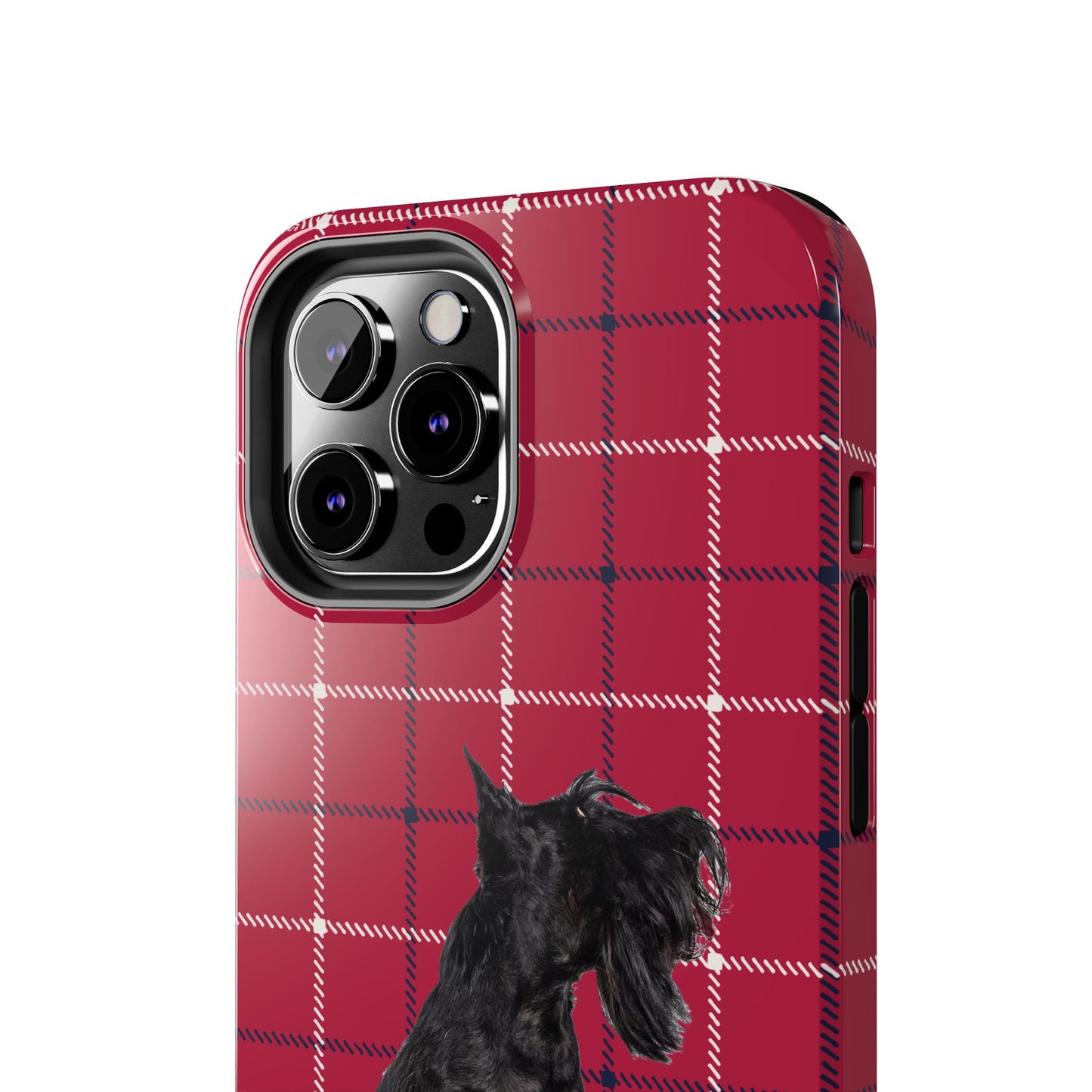 Scottish Terrier Phone Case, Tough Cases, Scottie Dog Phone Cover, Gift for Dog Lovers, Plaid Design