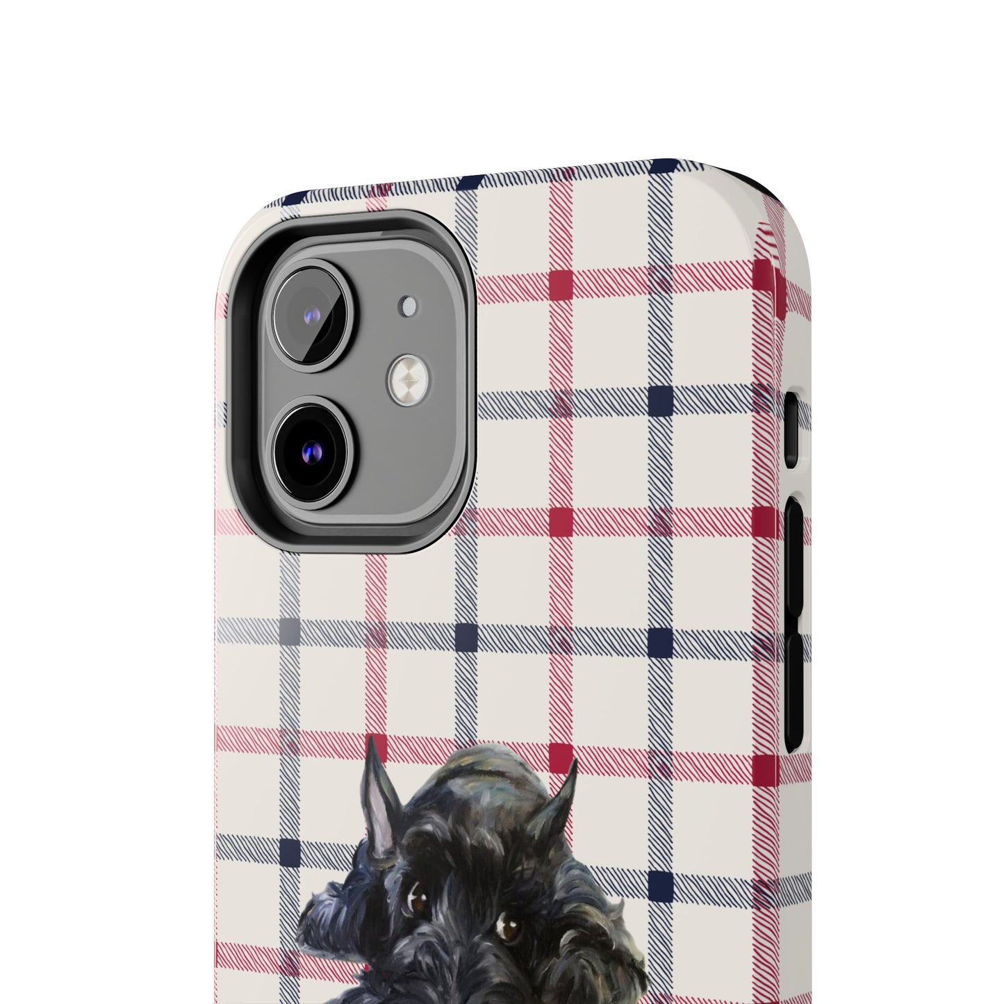 Scottish Terrier Phone Case, Tough Cases, Scottie Dog Phone Cover, Gift for Dog Lovers, Plaid Design