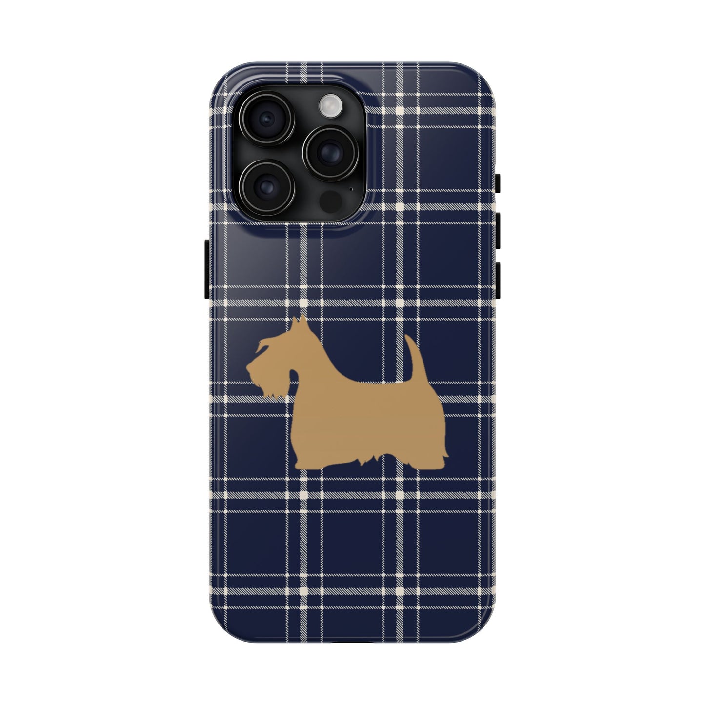 Scottish Terrier Phone Case, Tough Cases, Scottie Dog Phone Cover, Gift for Dog Lovers, Plaid Design