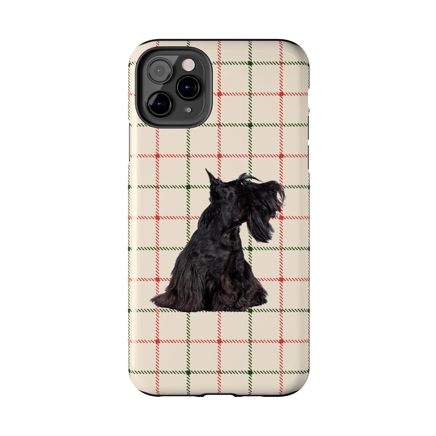 Scottish Terrier Phone Case, Tough Cases, Scottie Dog Phone Cover, Gift for Dog Lovers, Plaid Design