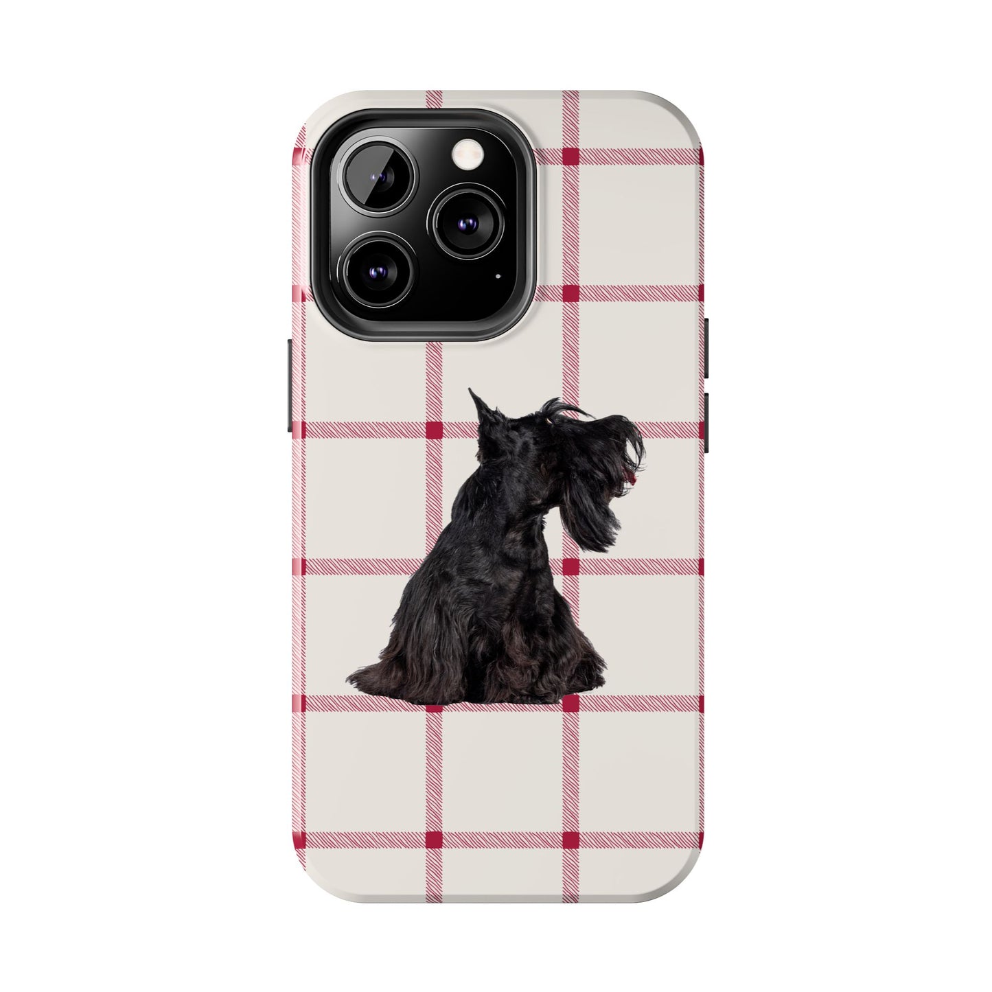 Scottish Terrier Phone Case, Tough Cases, Scottie Dog Phone Cover, Gift for Dog Lovers, Plaid Design