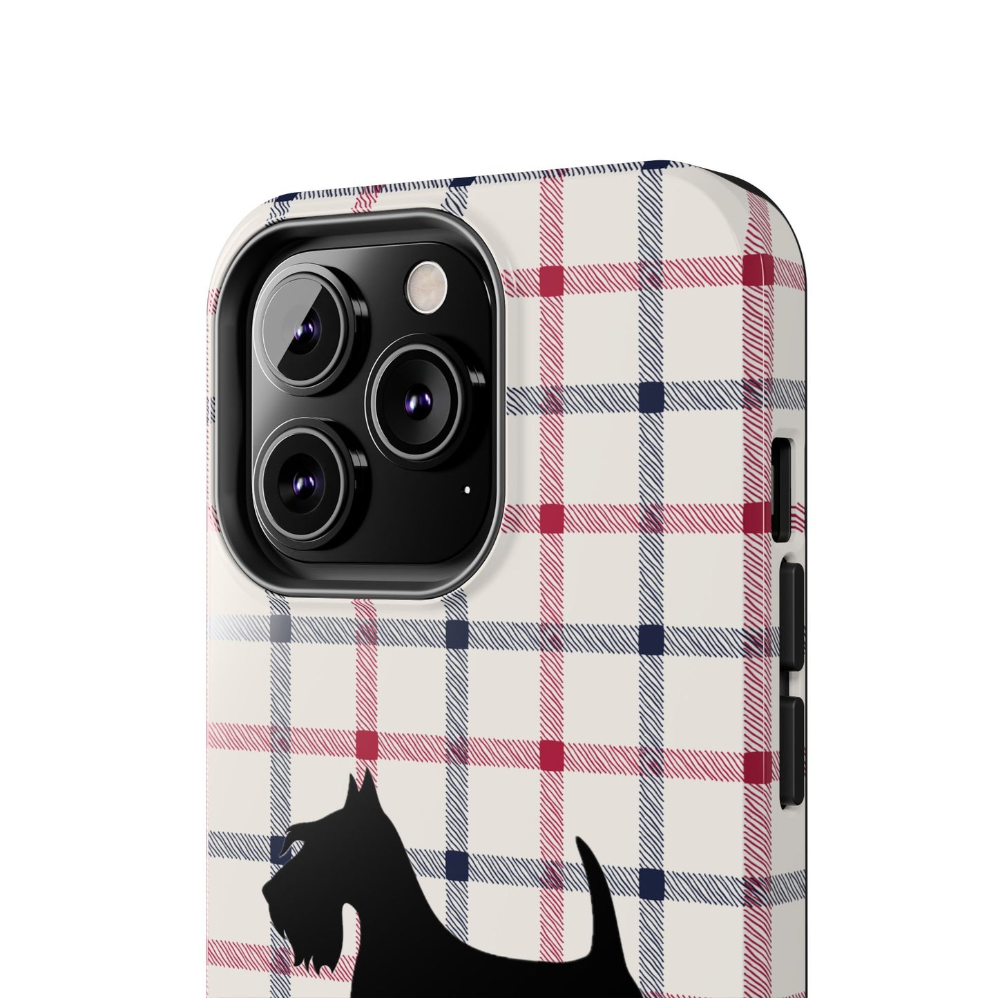 Scottish Terrier Phone Case, Tough Cases, Scottie Dog Phone Cover, Gift for Dog Lovers, Plaid Design