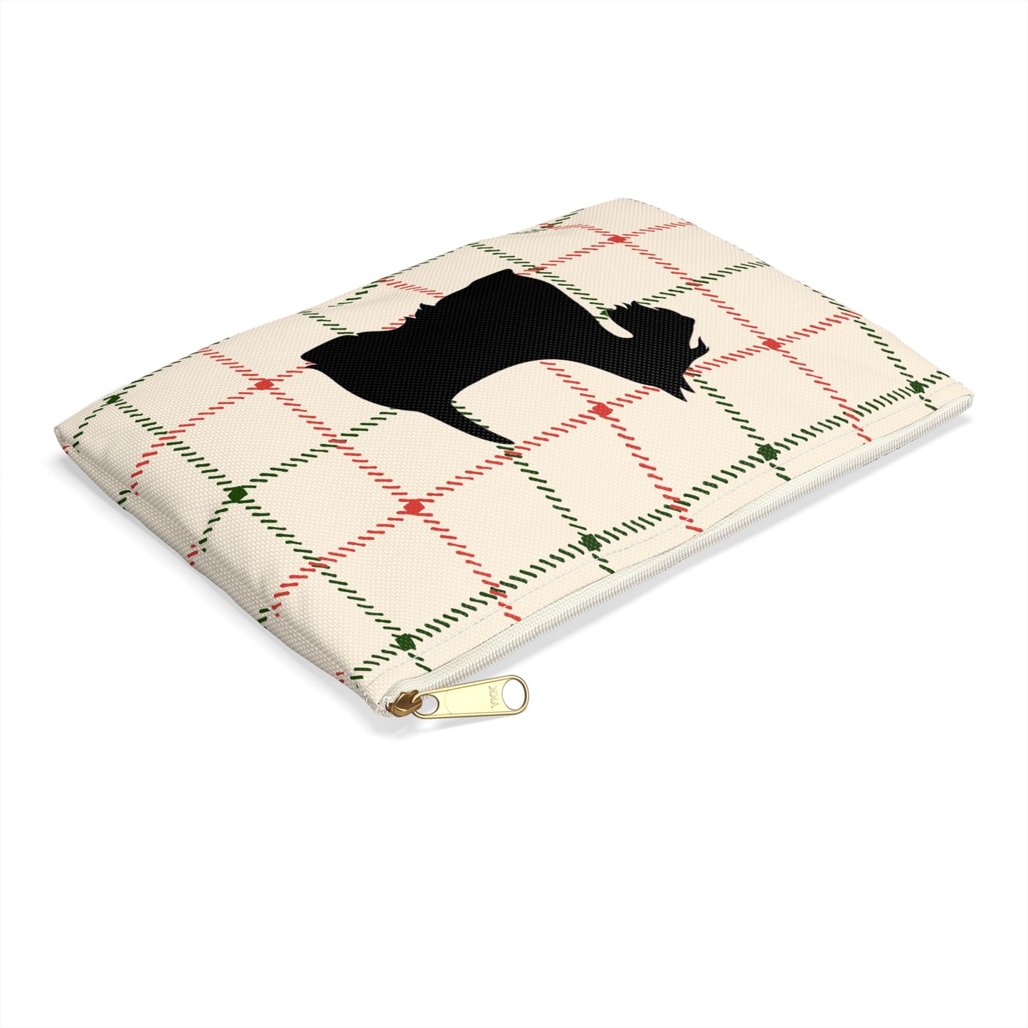 Scottish Terrier Accessory Pouch, Pet Lover Gift, Dog Travel Bag, Stylish Makeup Case, Plaid Organizer