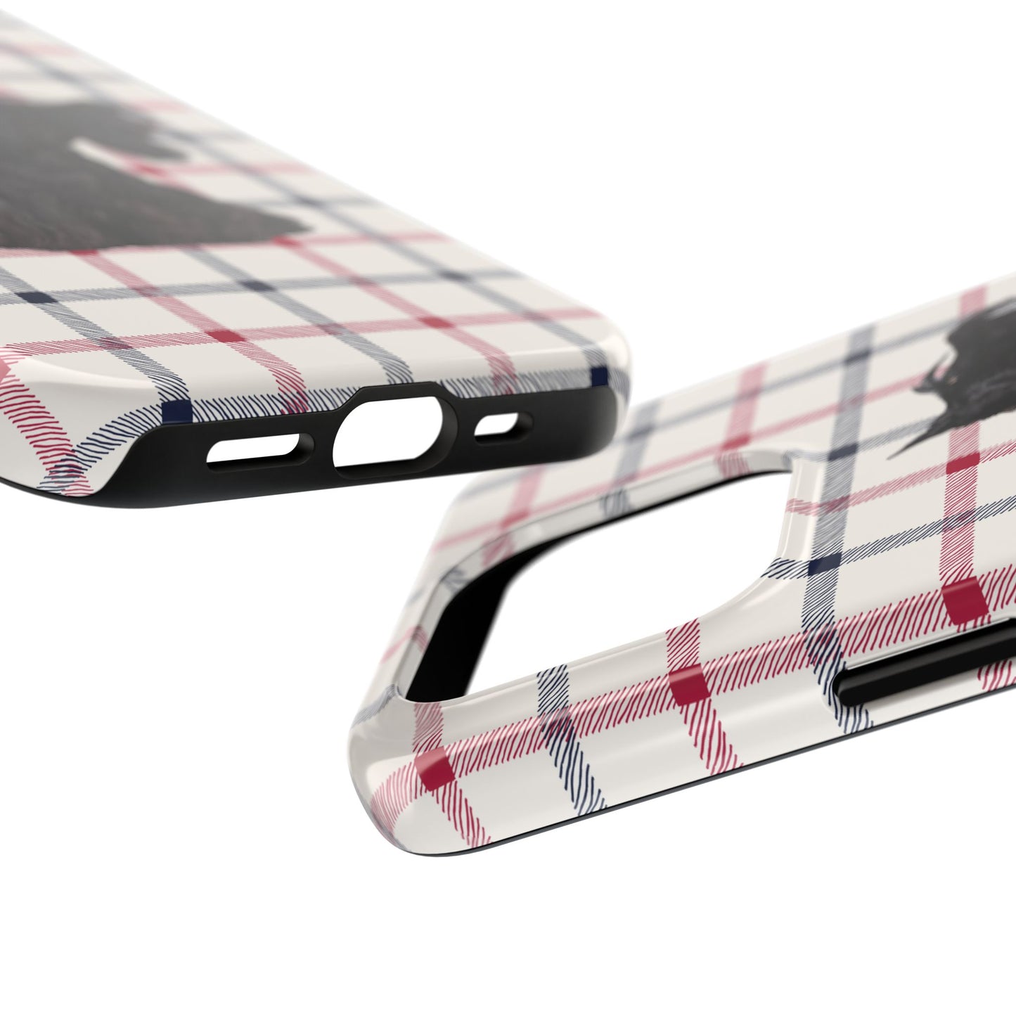 Scottish Terrier Phone Case, Tough Cases, Scottie Dog Phone Cover, Gift for Dog Lovers, Plaid Design