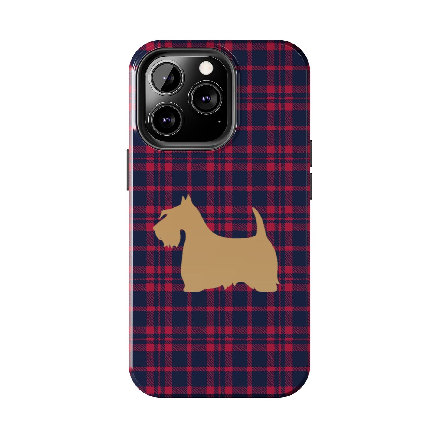 Scottish Terrier Phone Case, Tough Cases, Scottie Dog Phone Cover, Gift for Dog Lovers, Plaid Design