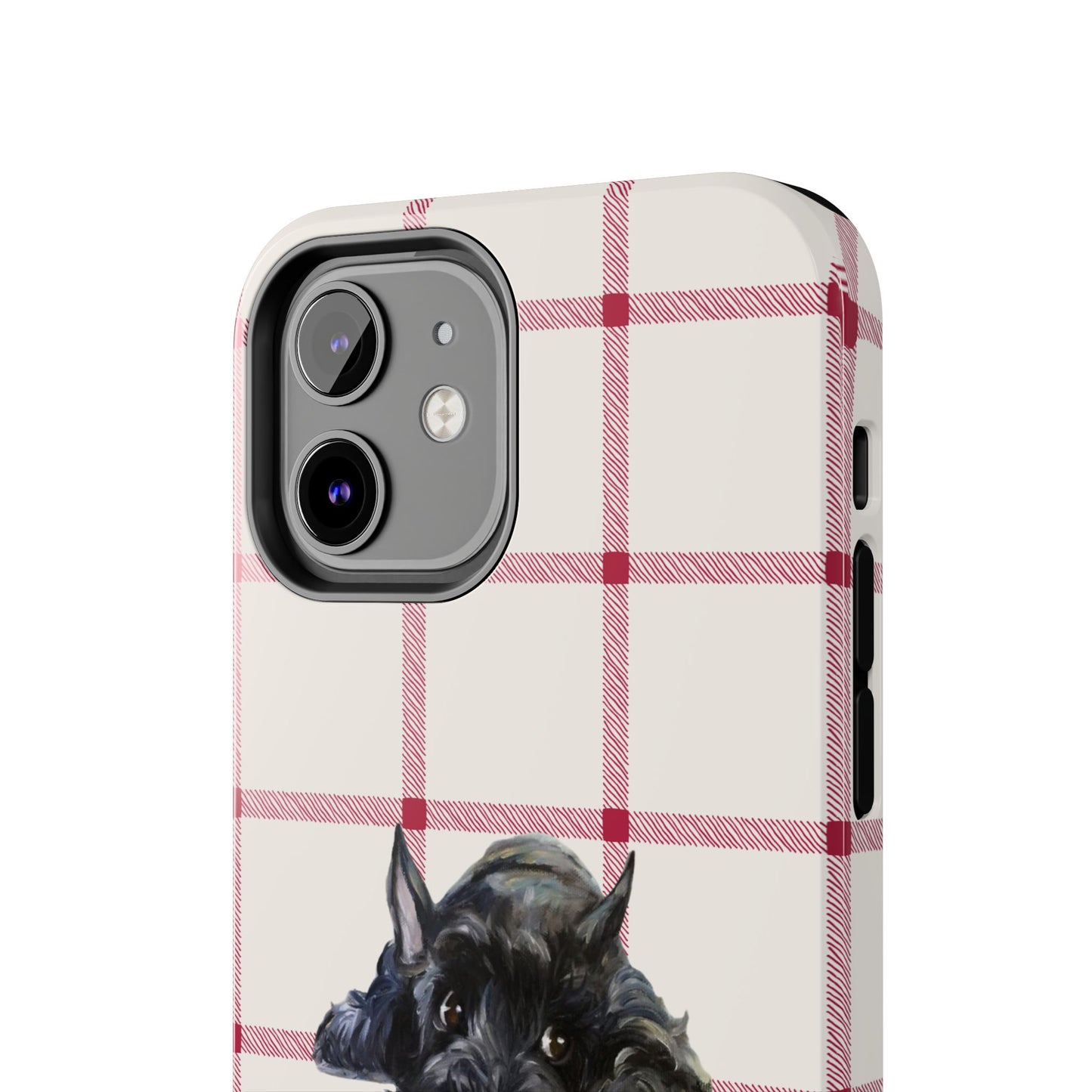 Scottish Terrier Phone Case, Tough Cases, Scottie Dog Phone Cover, Gift for Dog Lovers, Plaid Design