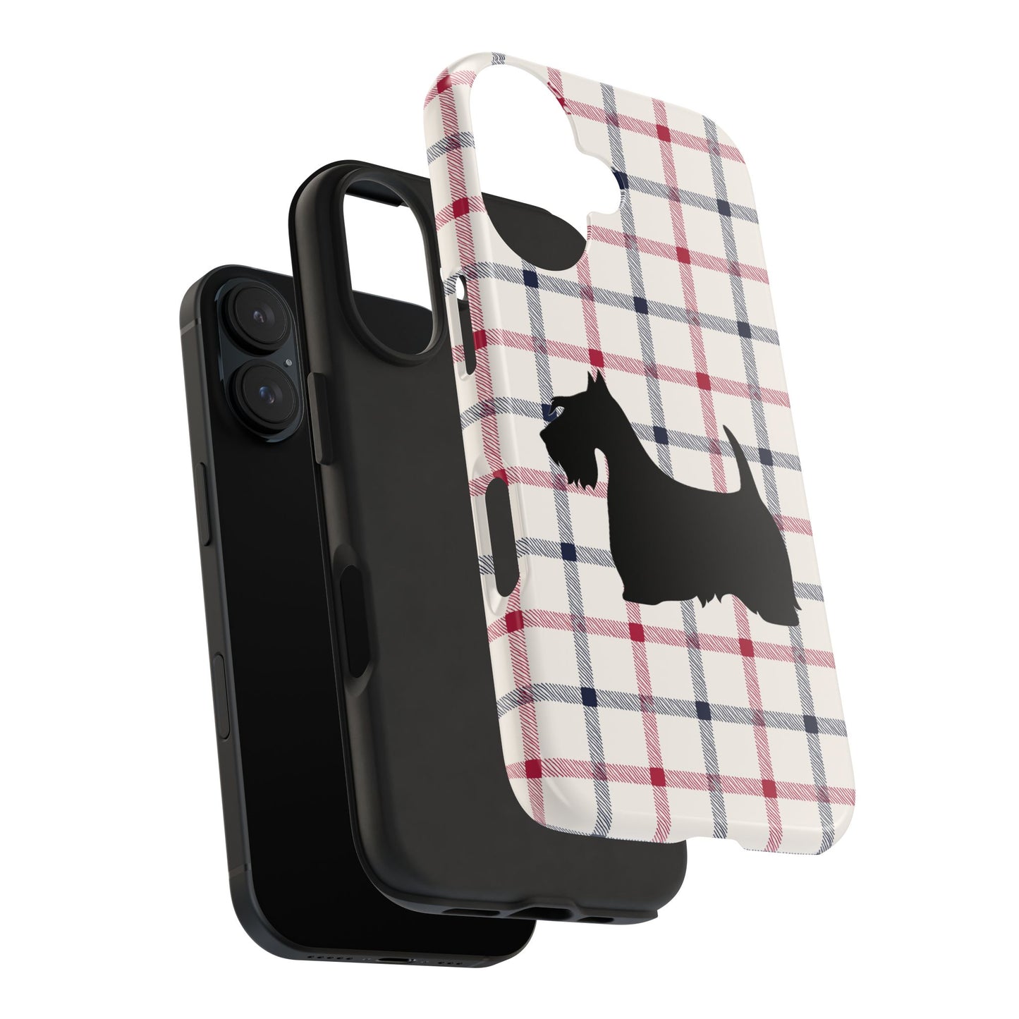 Scottish Terrier Phone Case, Tough Cases, Scottie Dog Phone Cover, Gift for Dog Lovers, Plaid Design