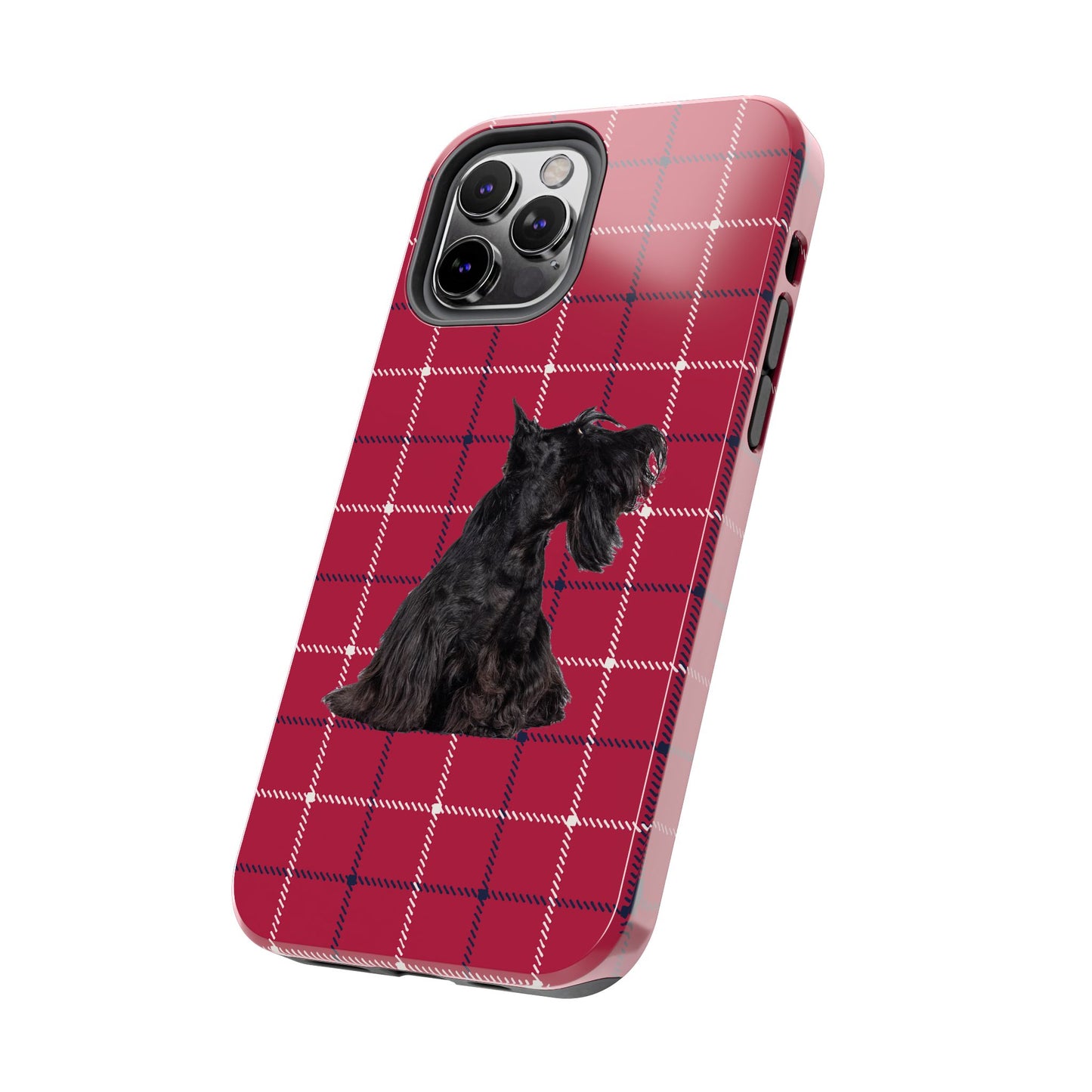 Scottish Terrier Phone Case, Tough Cases, Scottie Dog Phone Cover, Gift for Dog Lovers, Plaid Design