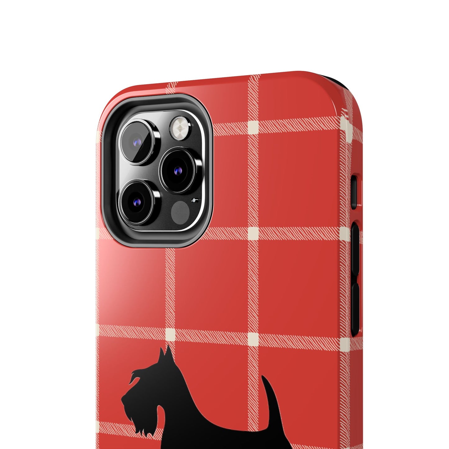 Scottish Terrier Phone Case, Tough Cases, Scottie Dog Phone Cover, Gift for Dog Lovers, Plaid Design