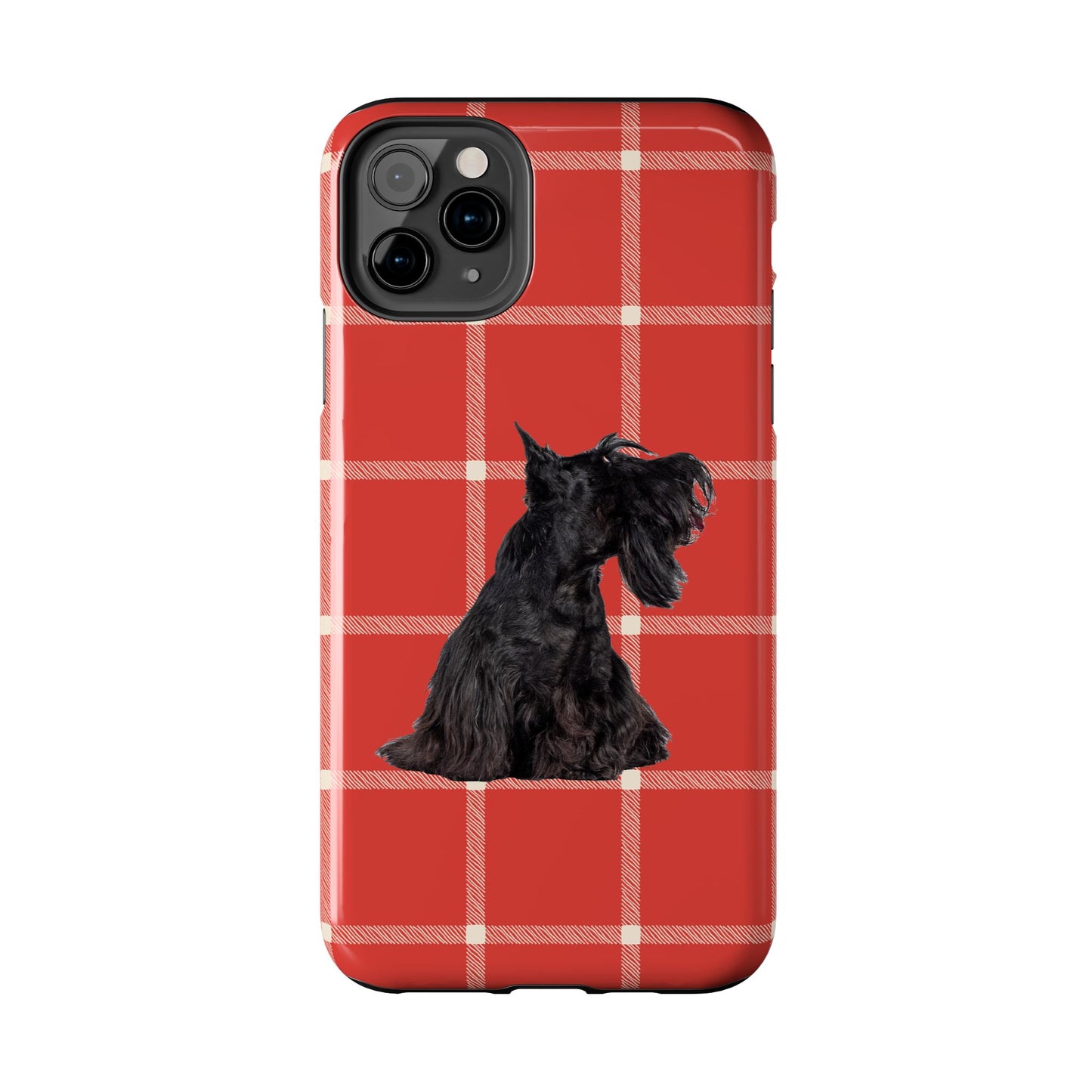 Scottish Terrier Phone Case, Tough Cases, Scottie Dog Phone Cover, Gift for Dog Lovers, Plaid Design