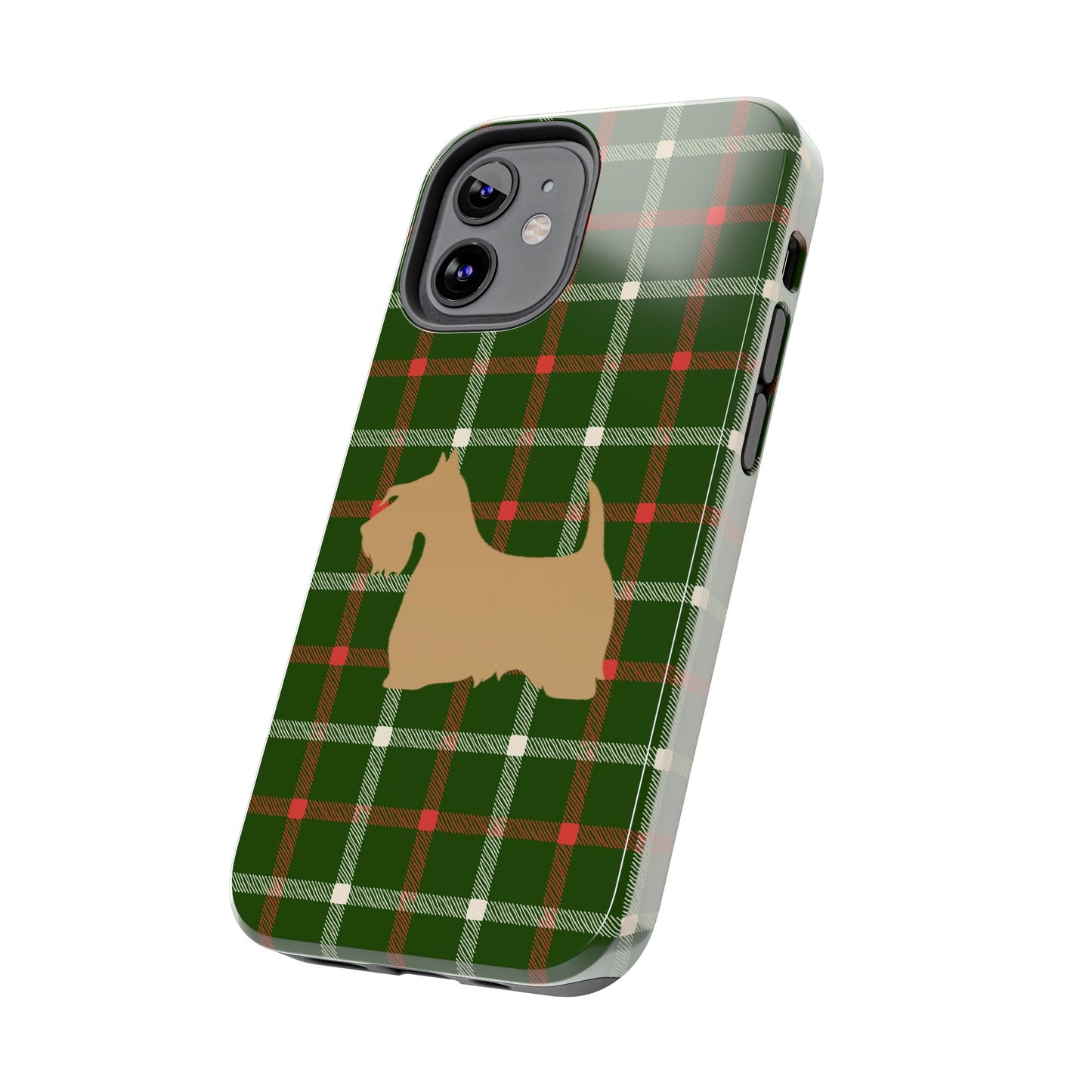Scottish Terrier Phone Case, Tough Cases, Scottie Dog Phone Cover, Gift for Dog Lovers, Plaid Design