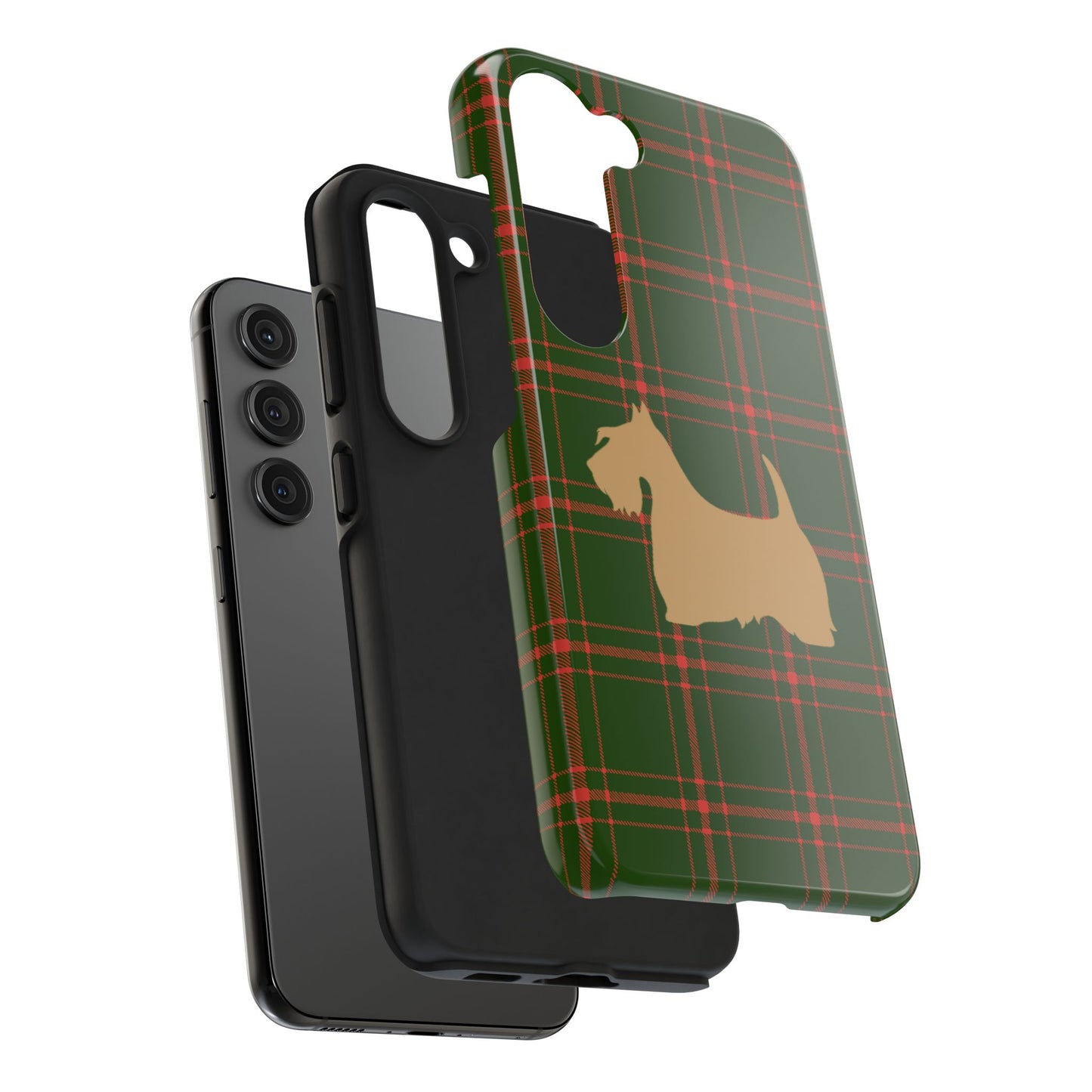 Scottish Terrier Phone Case, Tough Cases, Scottie Dog Phone Cover, Gift for Dog Lovers, Plaid Design