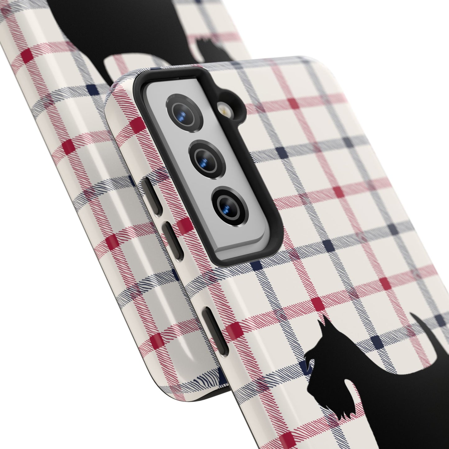 Scottish Terrier Phone Case, Tough Cases, Scottie Dog Phone Cover, Gift for Dog Lovers, Plaid Design