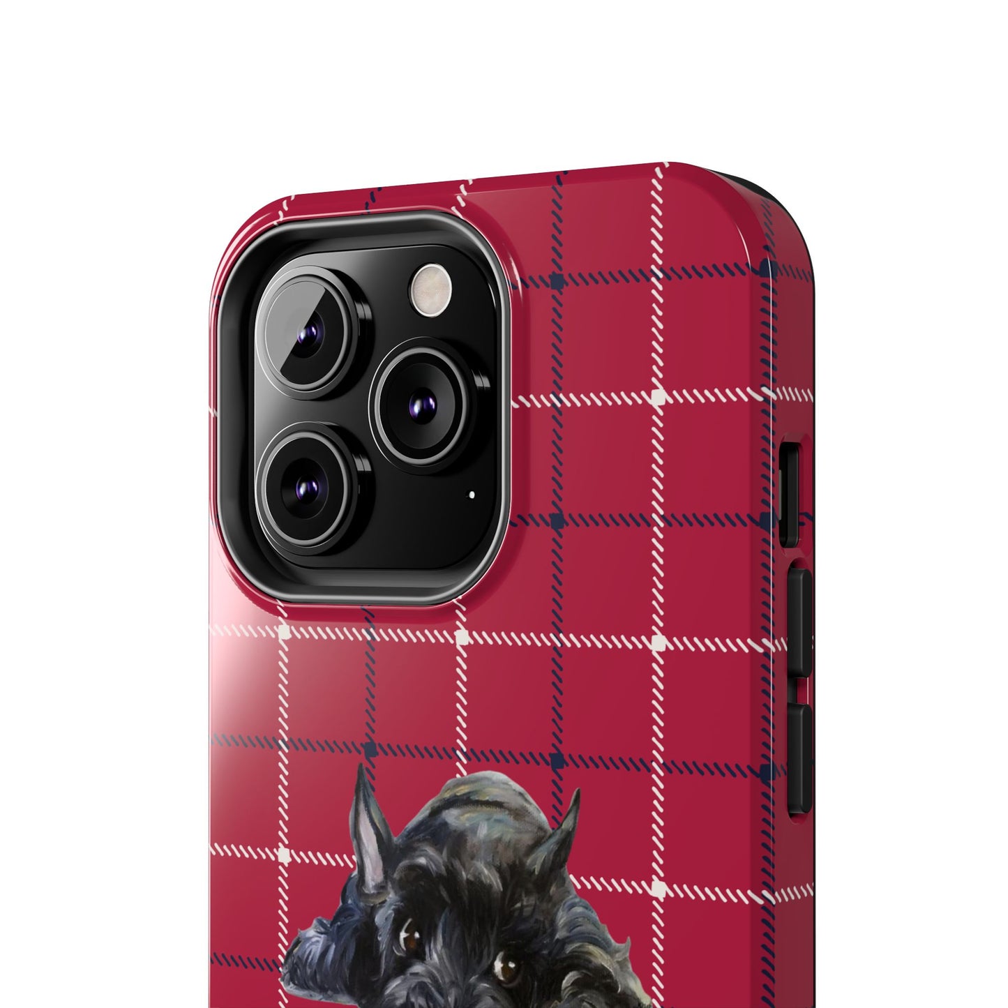 Scottish Terrier Phone Case, Tough Cases, Scottie Dog Phone Cover, Gift for Dog Lovers, Plaid Design