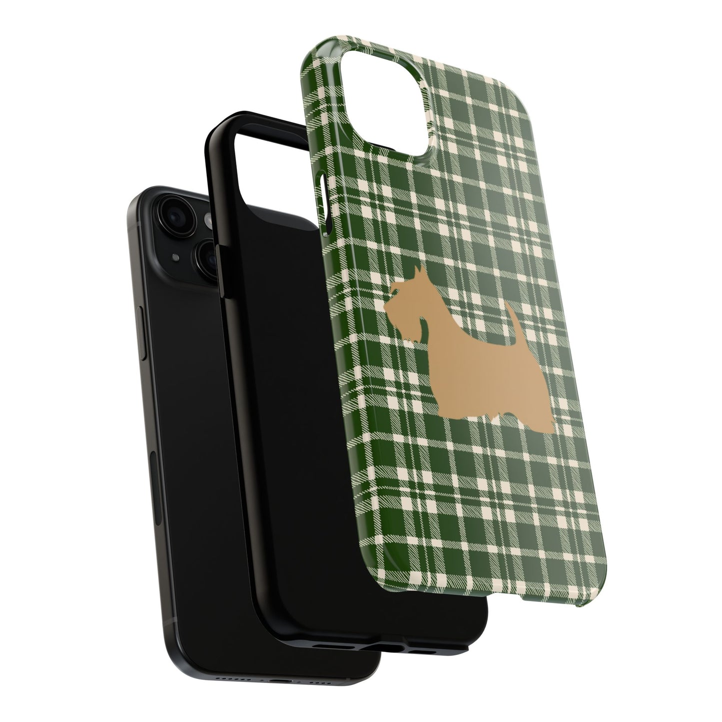 Scottish Terrier Phone Case, Tough Cases, Scottie Dog Phone Cover, Gift for Dog Lovers, Plaid Design