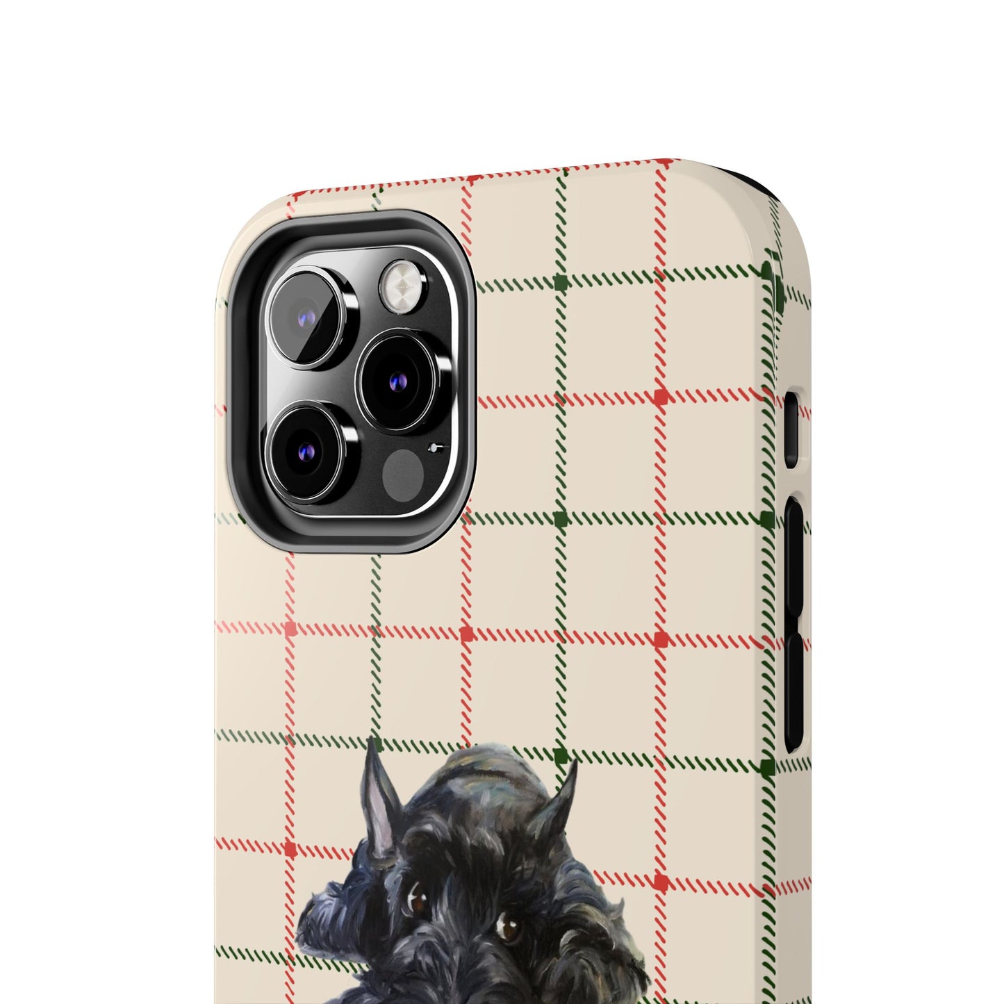 Scottish Terrier Phone Case, Tough Cases, Scottie Dog Phone Cover, Gift for Dog Lovers, Plaid Design