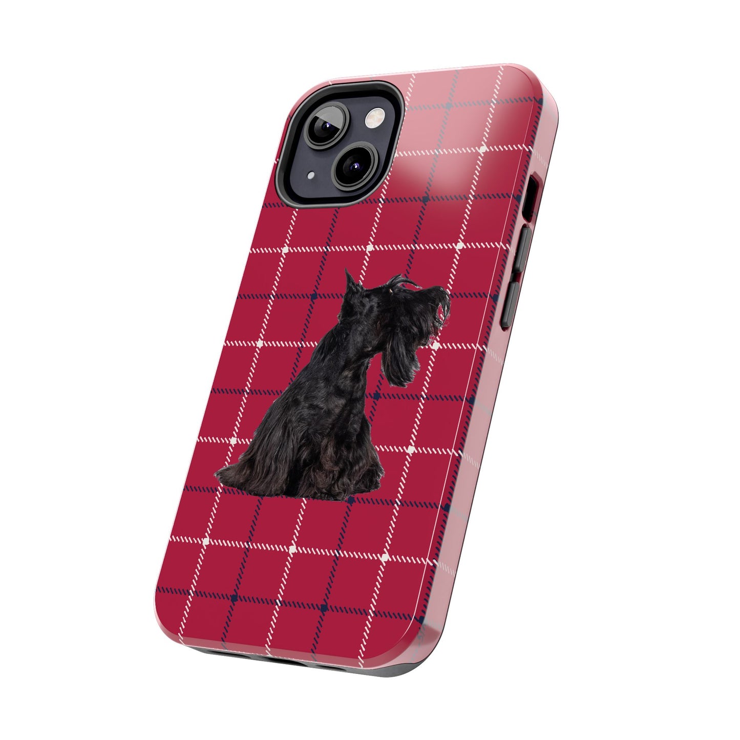Scottish Terrier Phone Case, Tough Cases, Scottie Dog Phone Cover, Gift for Dog Lovers, Plaid Design