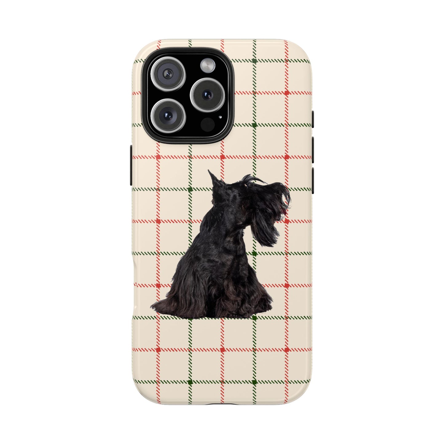 Scottish Terrier Phone Case, Tough Cases, Scottie Dog Phone Cover, Gift for Dog Lovers, Plaid Design