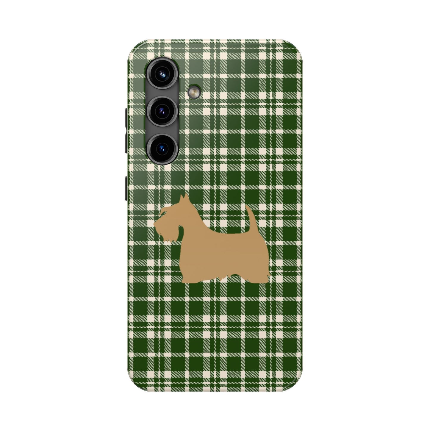 Scottish Terrier Phone Case, Tough Cases, Scottie Dog Phone Cover, Gift for Dog Lovers, Plaid Design