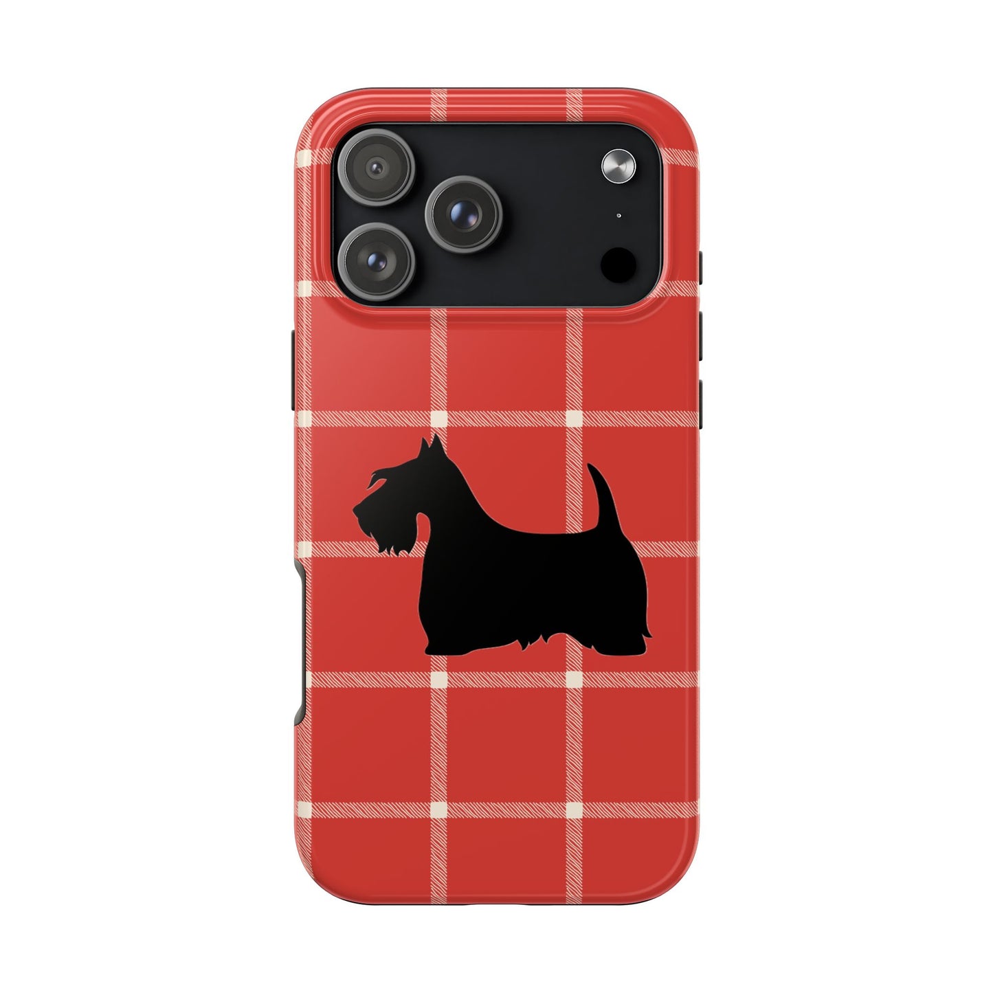 Scottish Terrier Phone Case, Tough Cases, Scottie Dog Phone Cover, Gift for Dog Lovers, Plaid Design