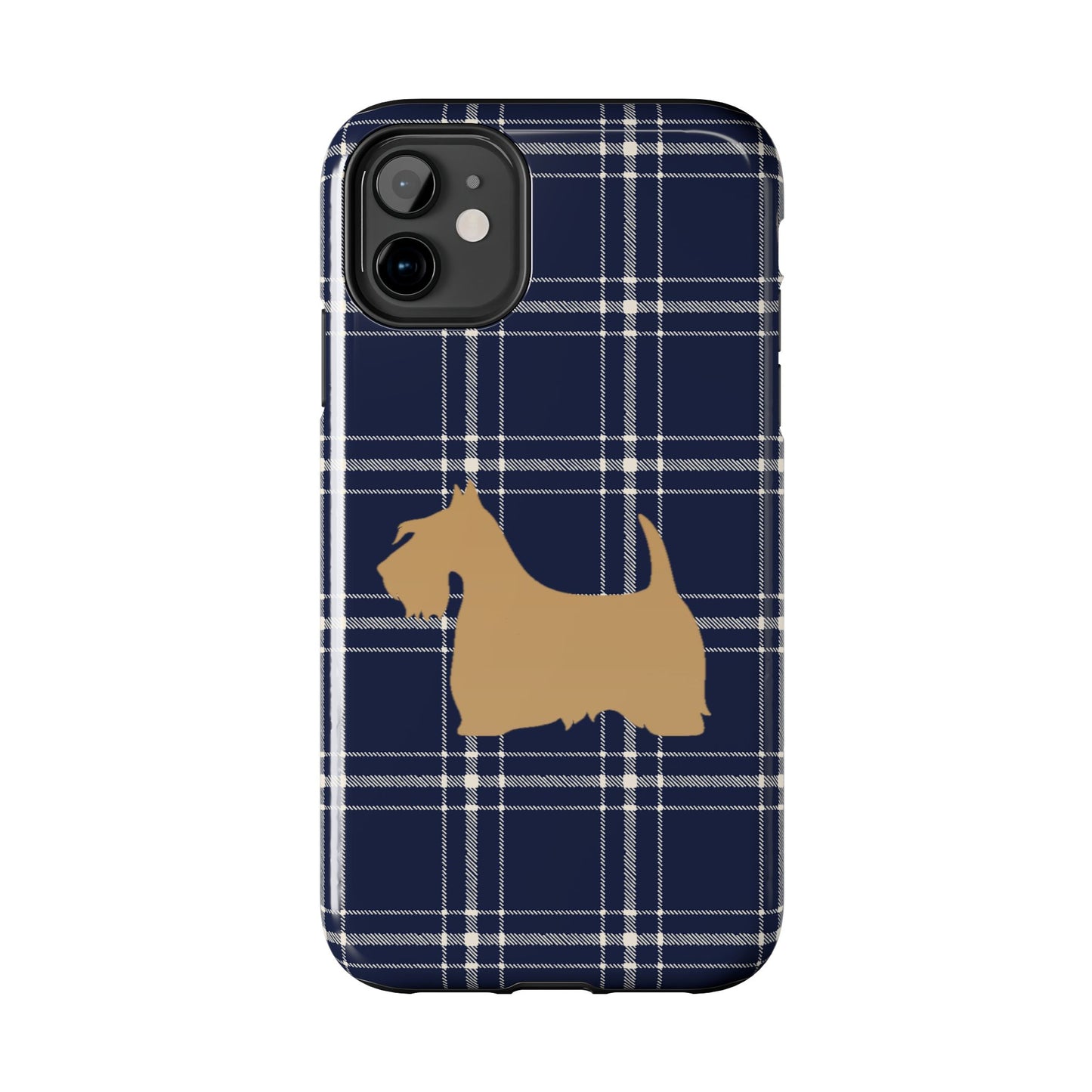 Scottish Terrier Phone Case, Tough Cases, Scottie Dog Phone Cover, Gift for Dog Lovers, Plaid Design