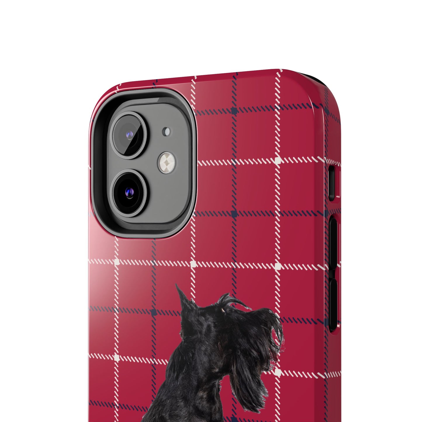 Scottish Terrier Phone Case, Tough Cases, Scottie Dog Phone Cover, Gift for Dog Lovers, Plaid Design