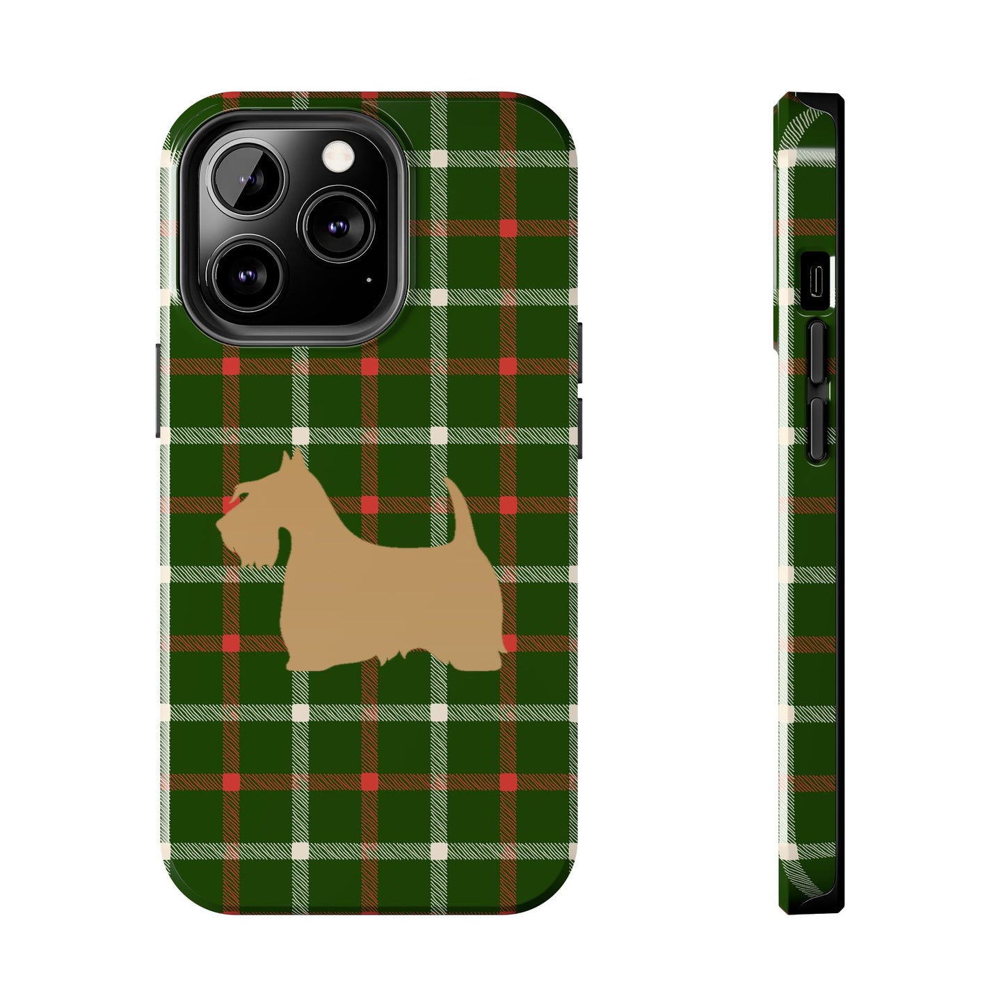 Scottish Terrier Phone Case, Tough Cases, Scottie Dog Phone Cover, Gift for Dog Lovers, Plaid Design