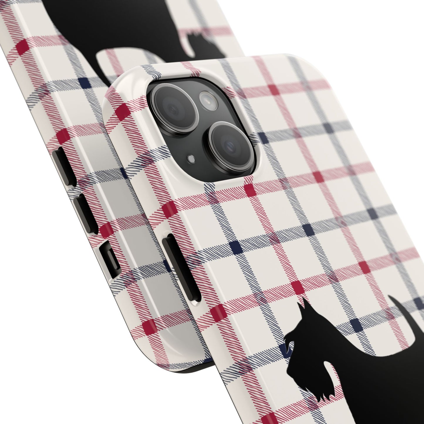 Scottish Terrier Phone Case, Tough Cases, Scottie Dog Phone Cover, Gift for Dog Lovers, Plaid Design