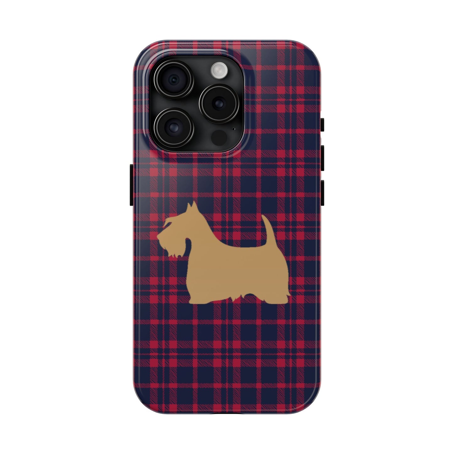 Scottish Terrier Phone Case, Tough Cases, Scottie Dog Phone Cover, Gift for Dog Lovers, Plaid Design