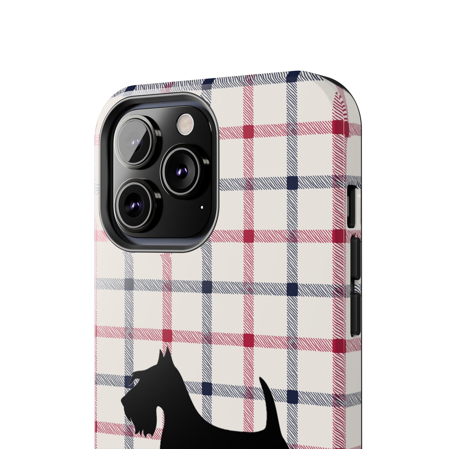 Scottish Terrier Phone Case, Tough Cases, Scottie Dog Phone Cover, Gift for Dog Lovers, Plaid Design
