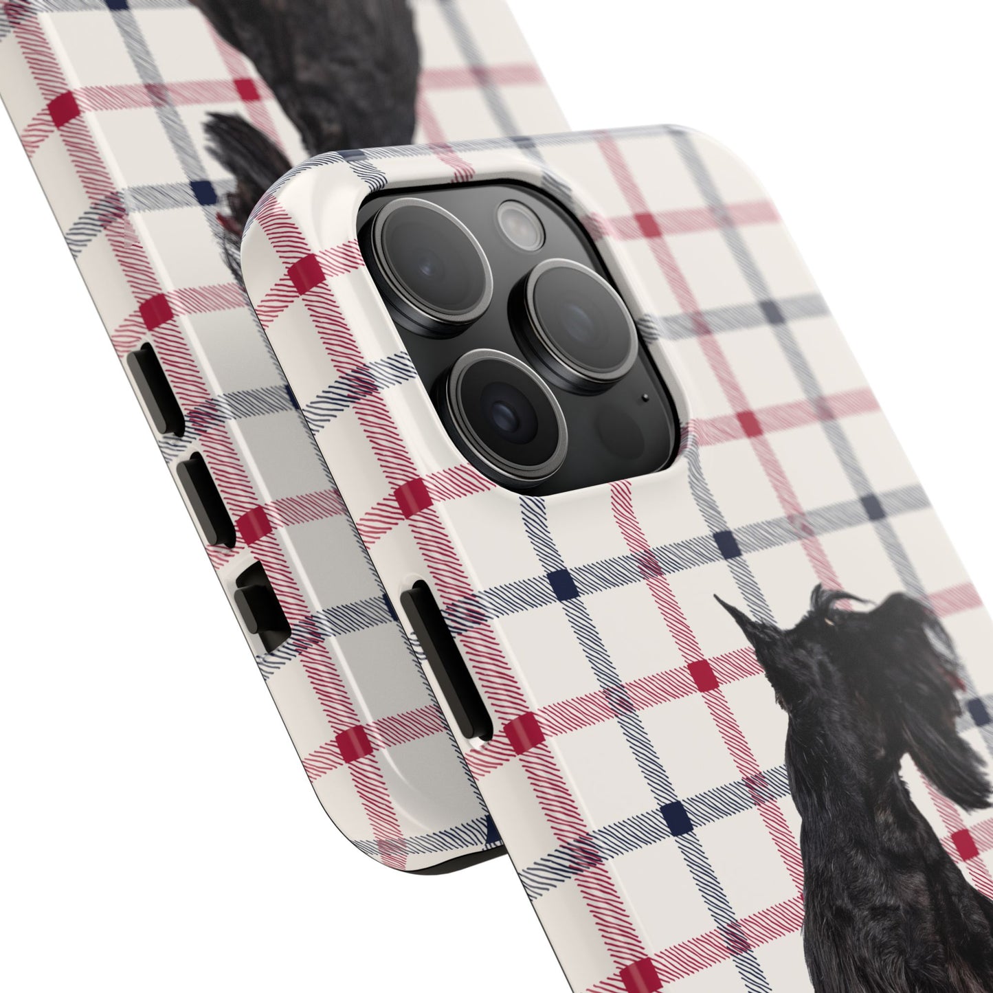 Scottish Terrier Phone Case, Tough Cases, Scottie Dog Phone Cover, Gift for Dog Lovers, Plaid Design
