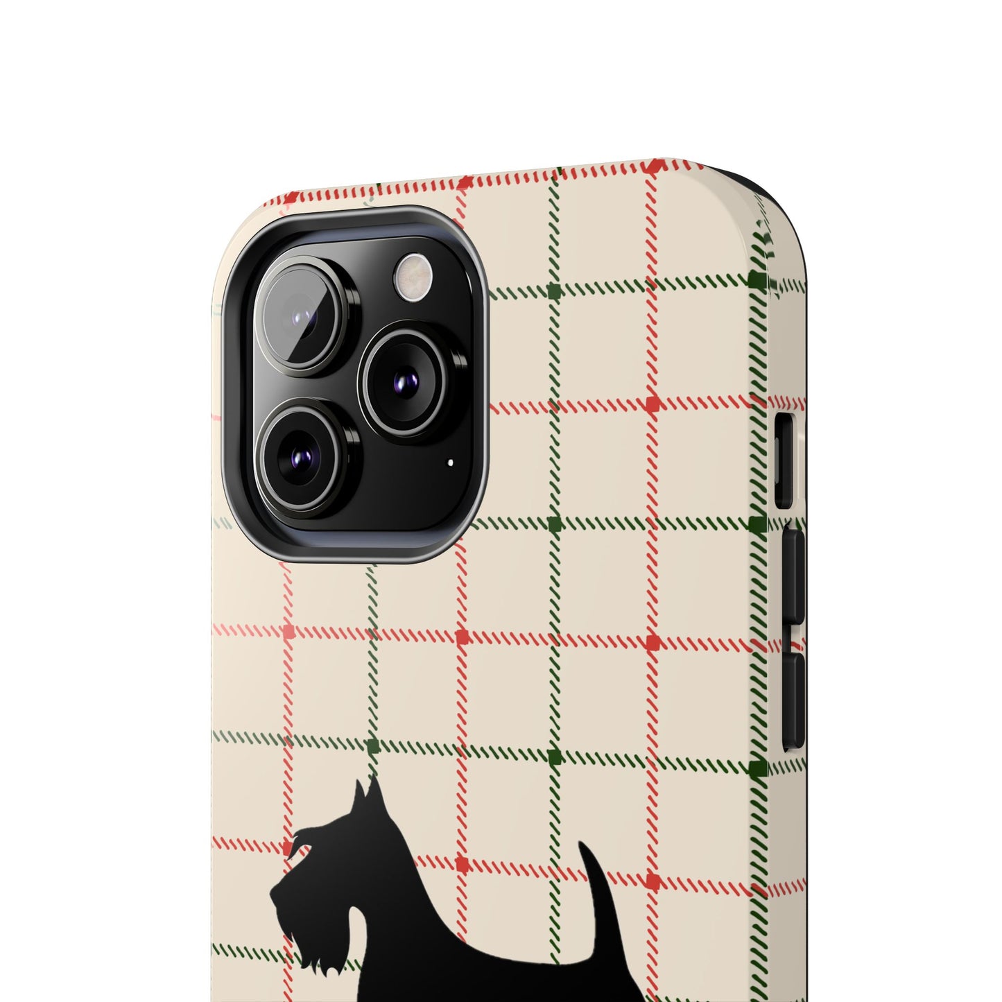 Scottish Terrier Phone Case, Tough Cases, Scottie Dog Phone Cover, Gift for Dog Lovers, Plaid Design