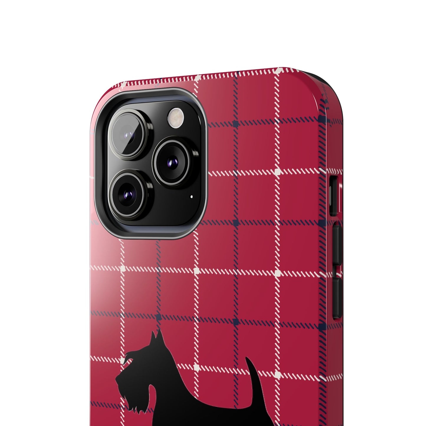 Scottish Terrier Phone Case, Tough Cases, Scottie Dog Phone Cover, Gift for Dog Lovers, Plaid Design